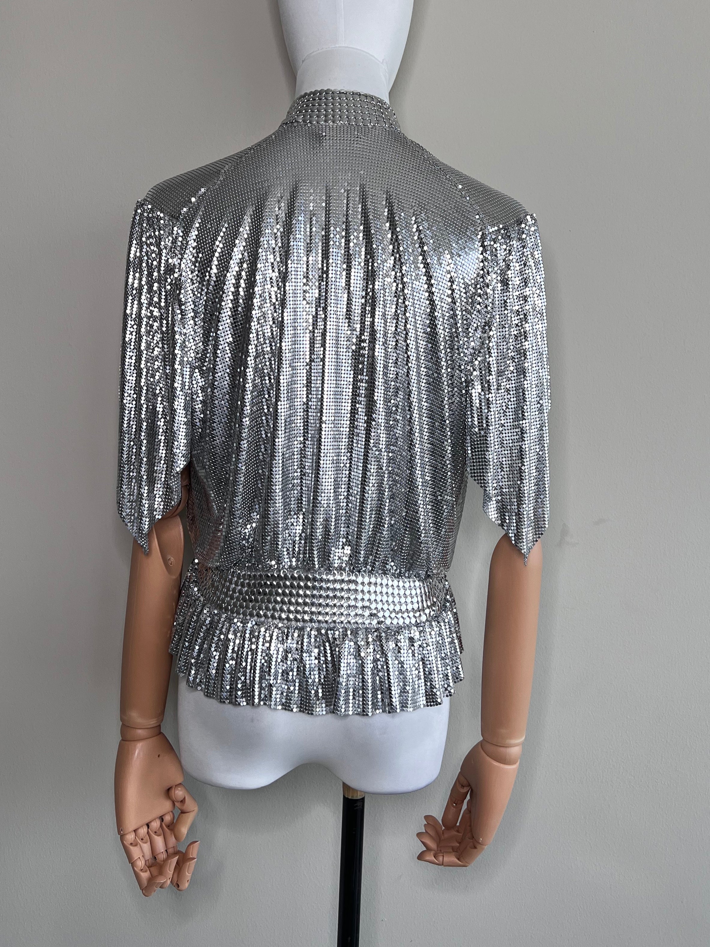 Silver chainmail crop top - PACO RABANNE
