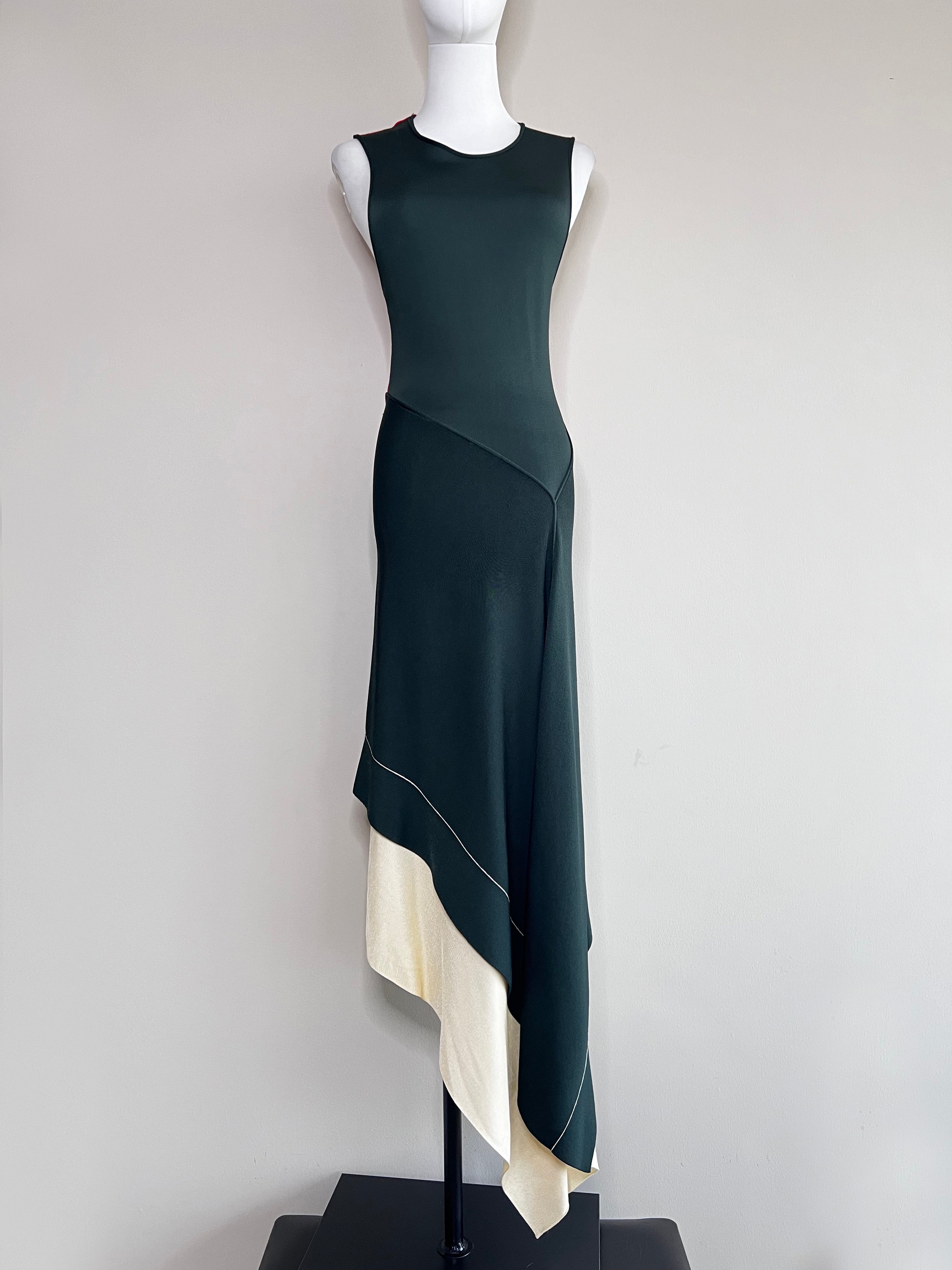 Emerald Green Cross-back Knitted Dress - VICTORIA BECKHAM