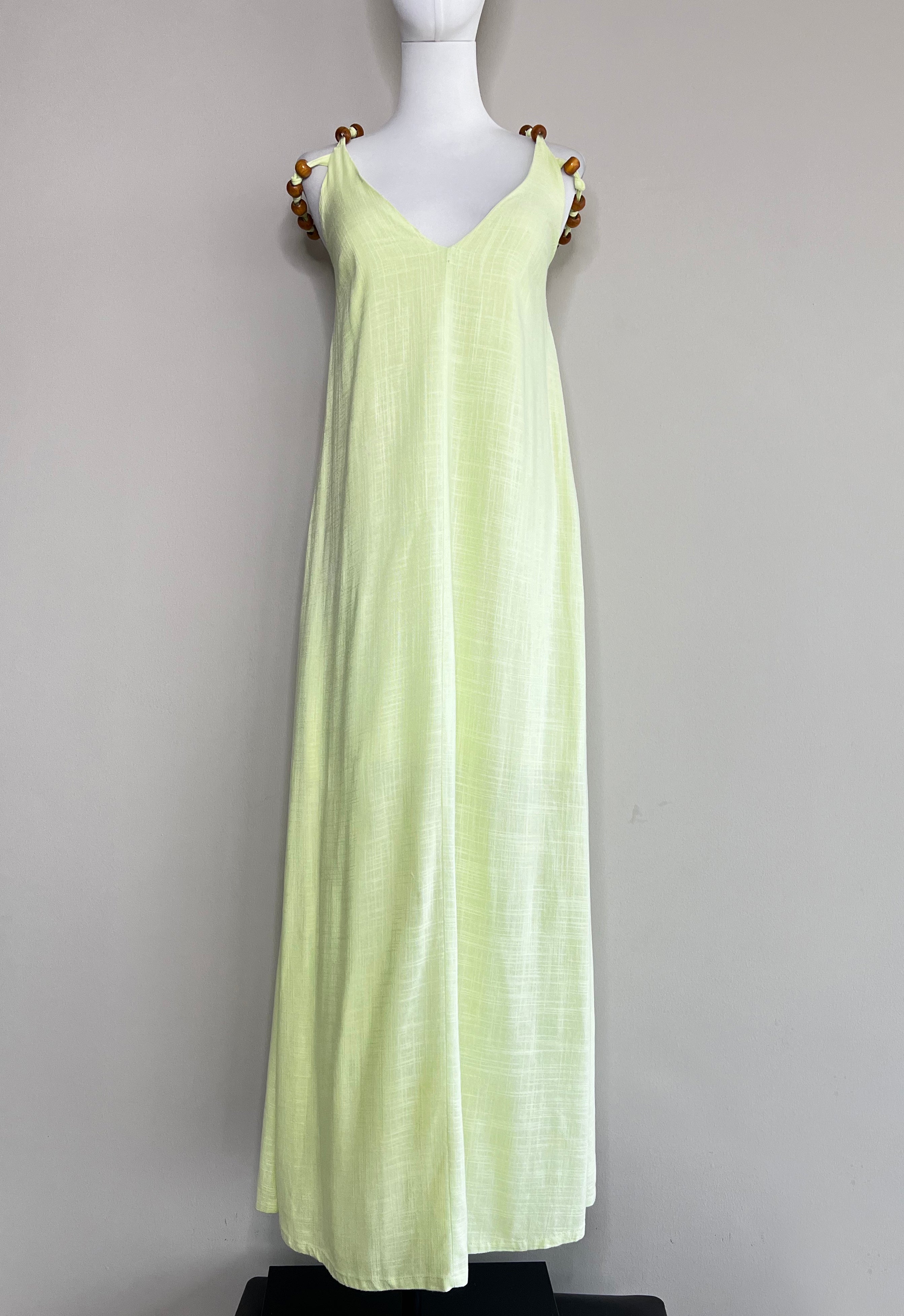 Green loose long dress verde maca - OASIS