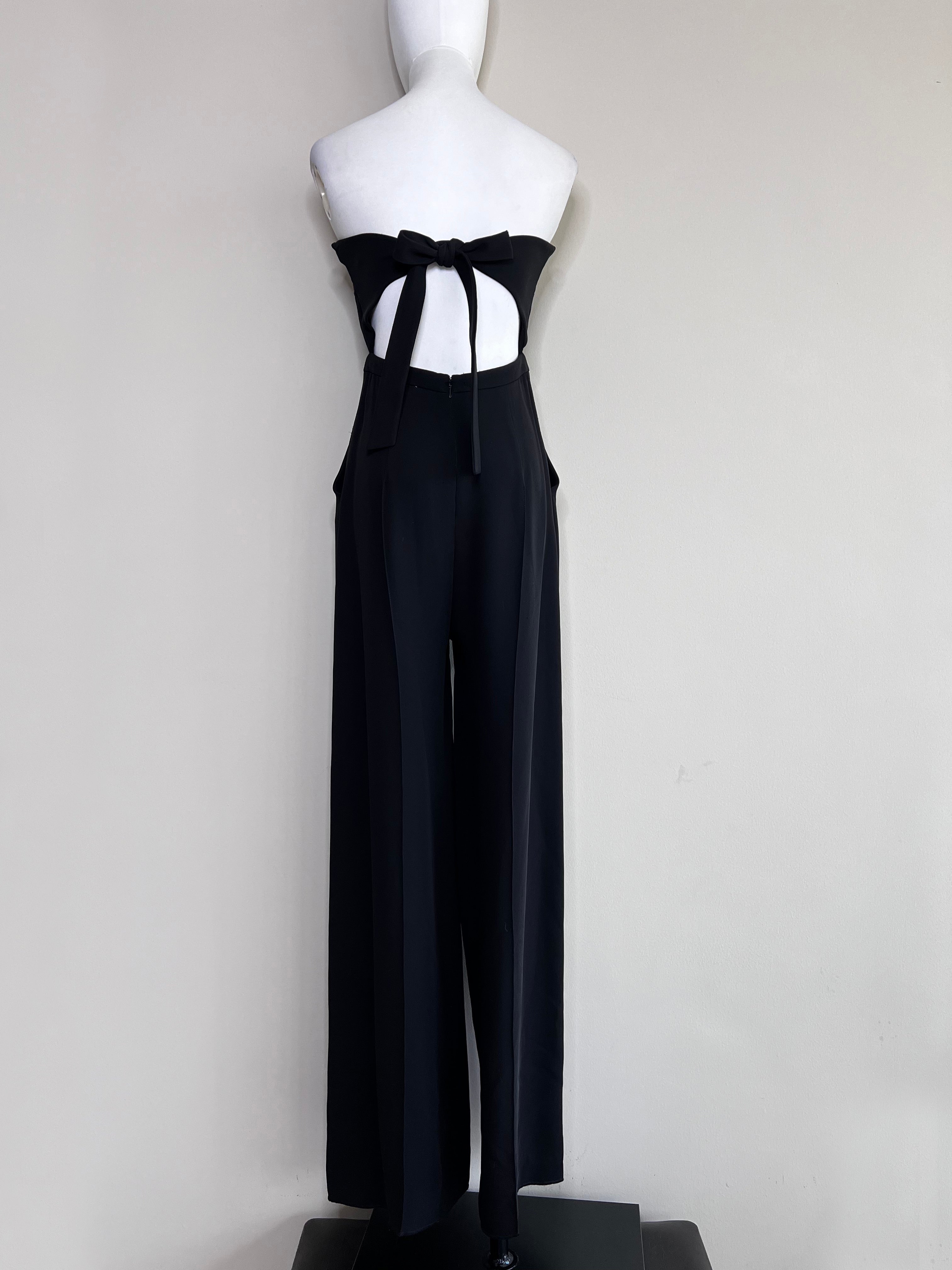 Black AMI paris strapless straight leg jumpsuit - VALENTINO