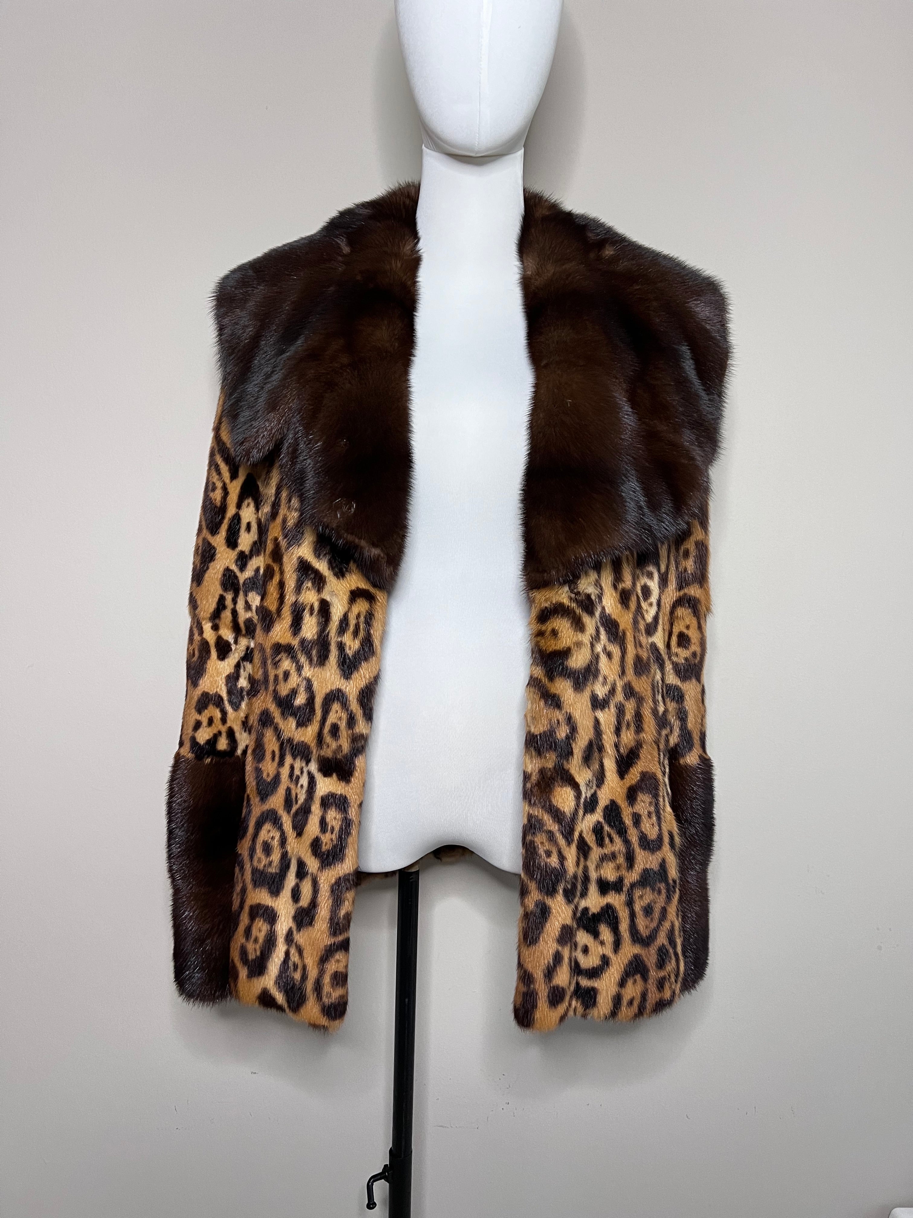 Genuine Leather Leopard coat with ponyskin Jacket - VALENTINO