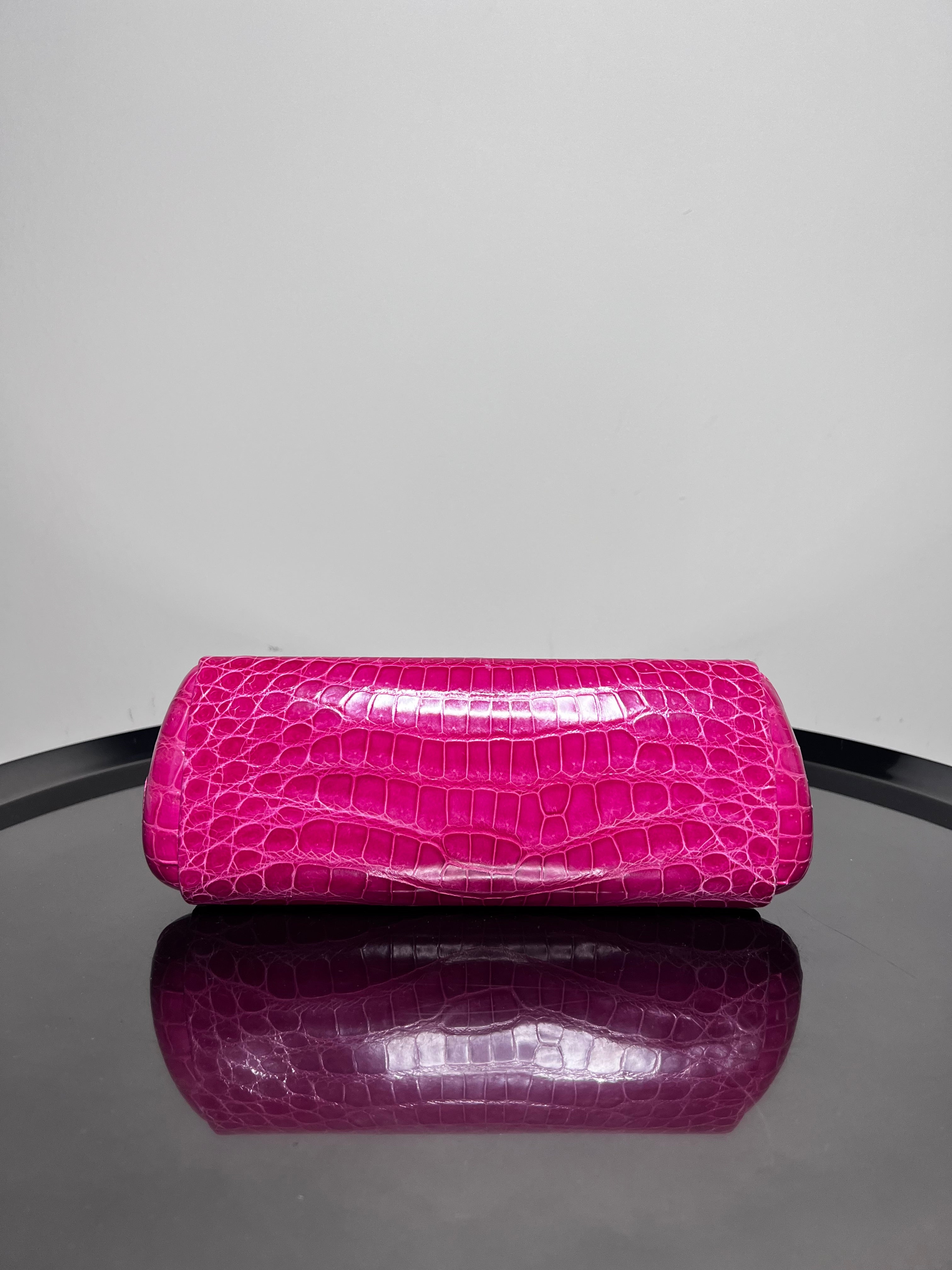 Pink crocodile leather clutch - CHRISTIAN DIOR