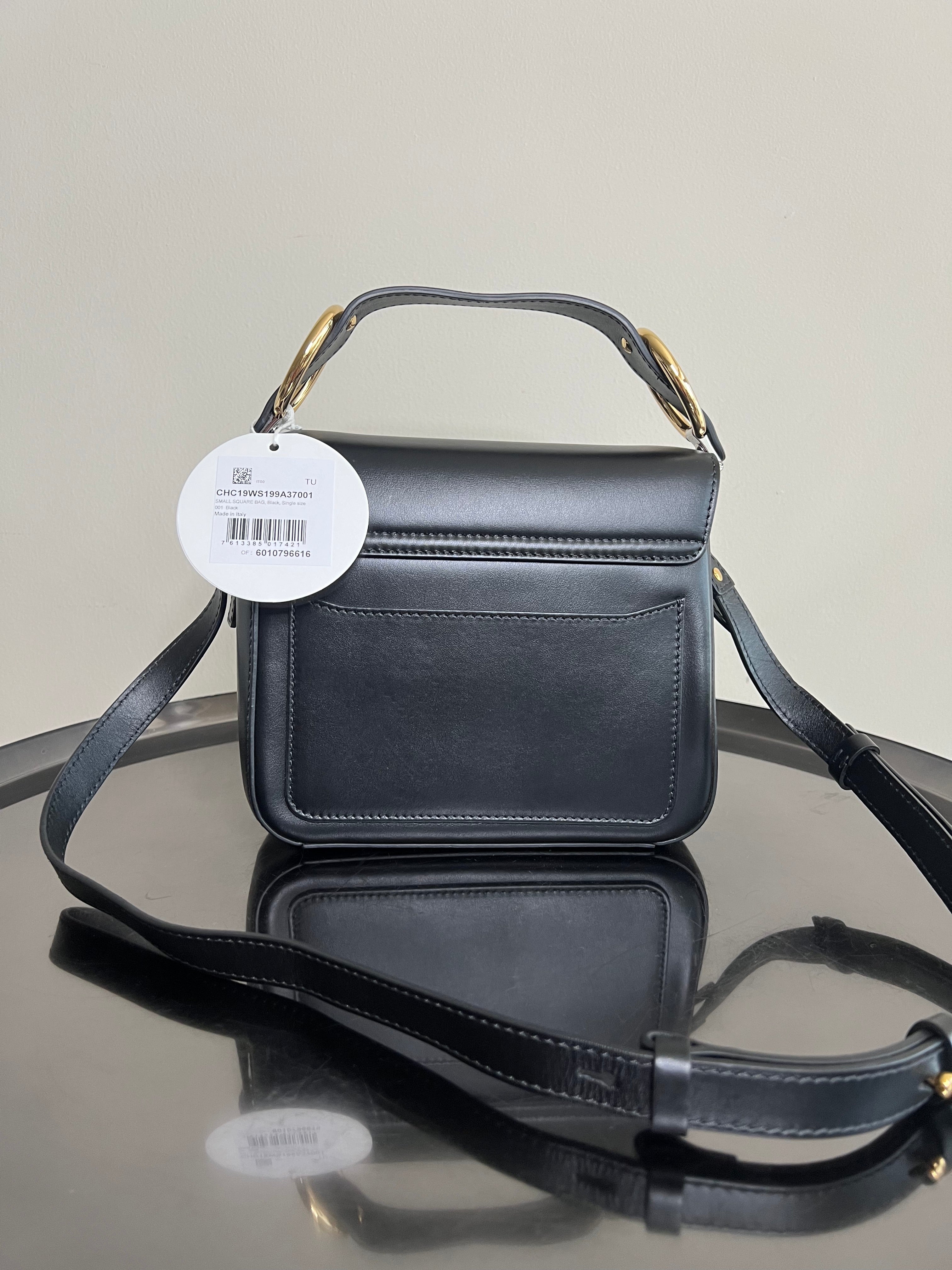 Black Shiny Calfskin Suede Mini C Double Carry - CHLOE