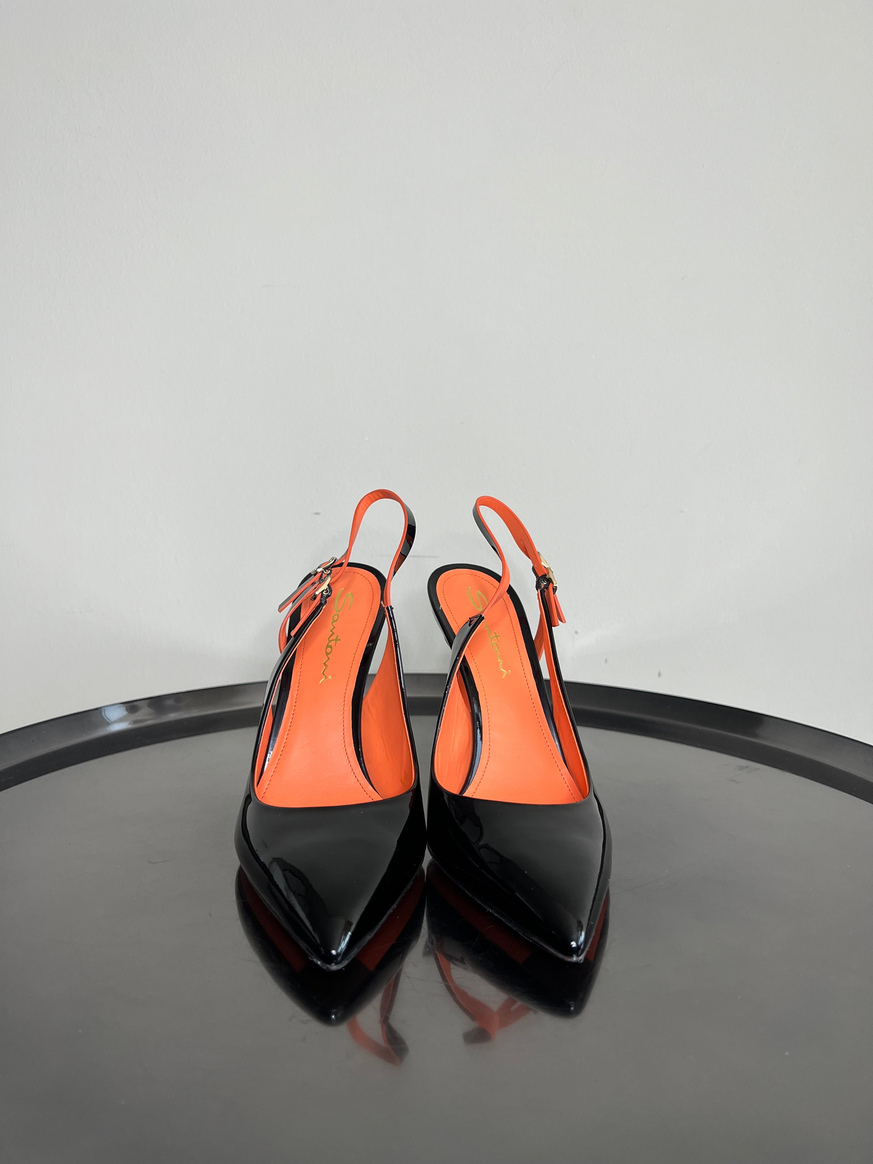 Black Audrey 120mm patent pumps - Santoni