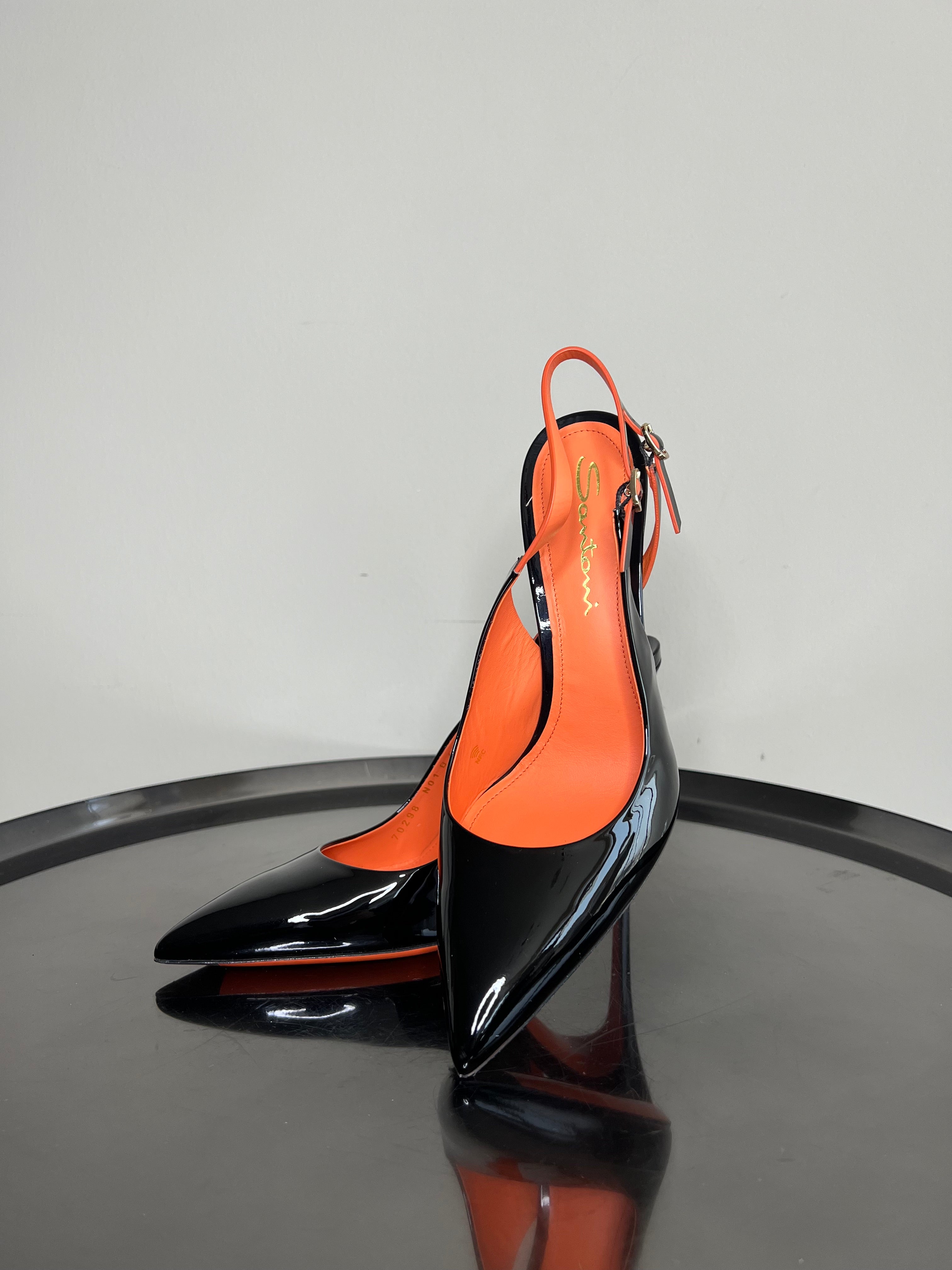 Black Audrey 120mm patent pumps - Santoni