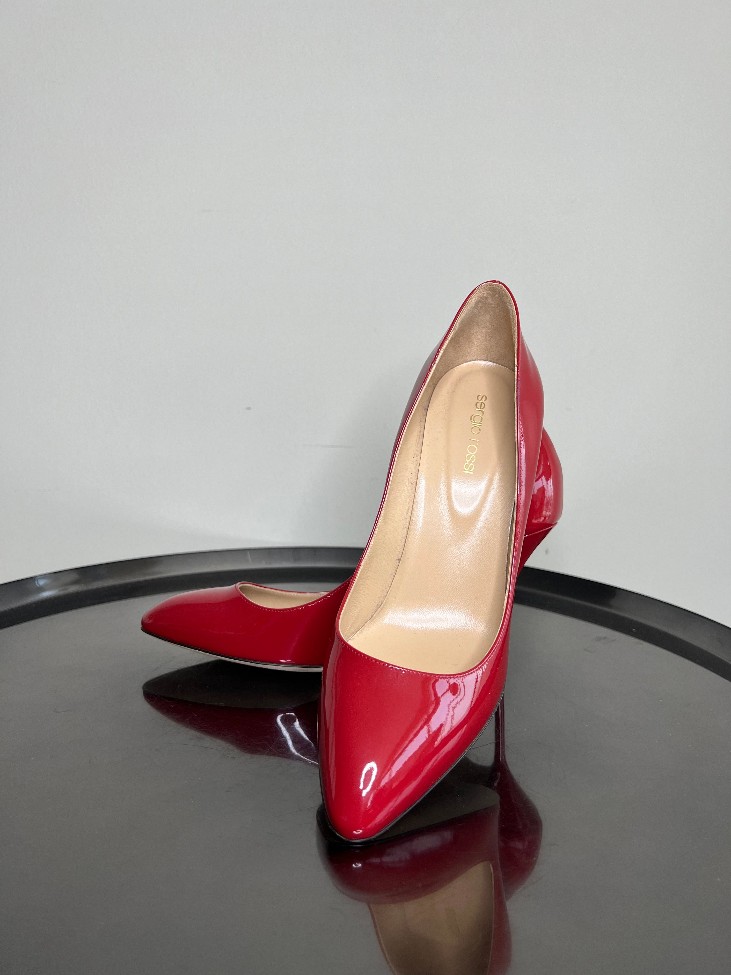 Red Patent Leather Pumps - SERGIO ROSSI