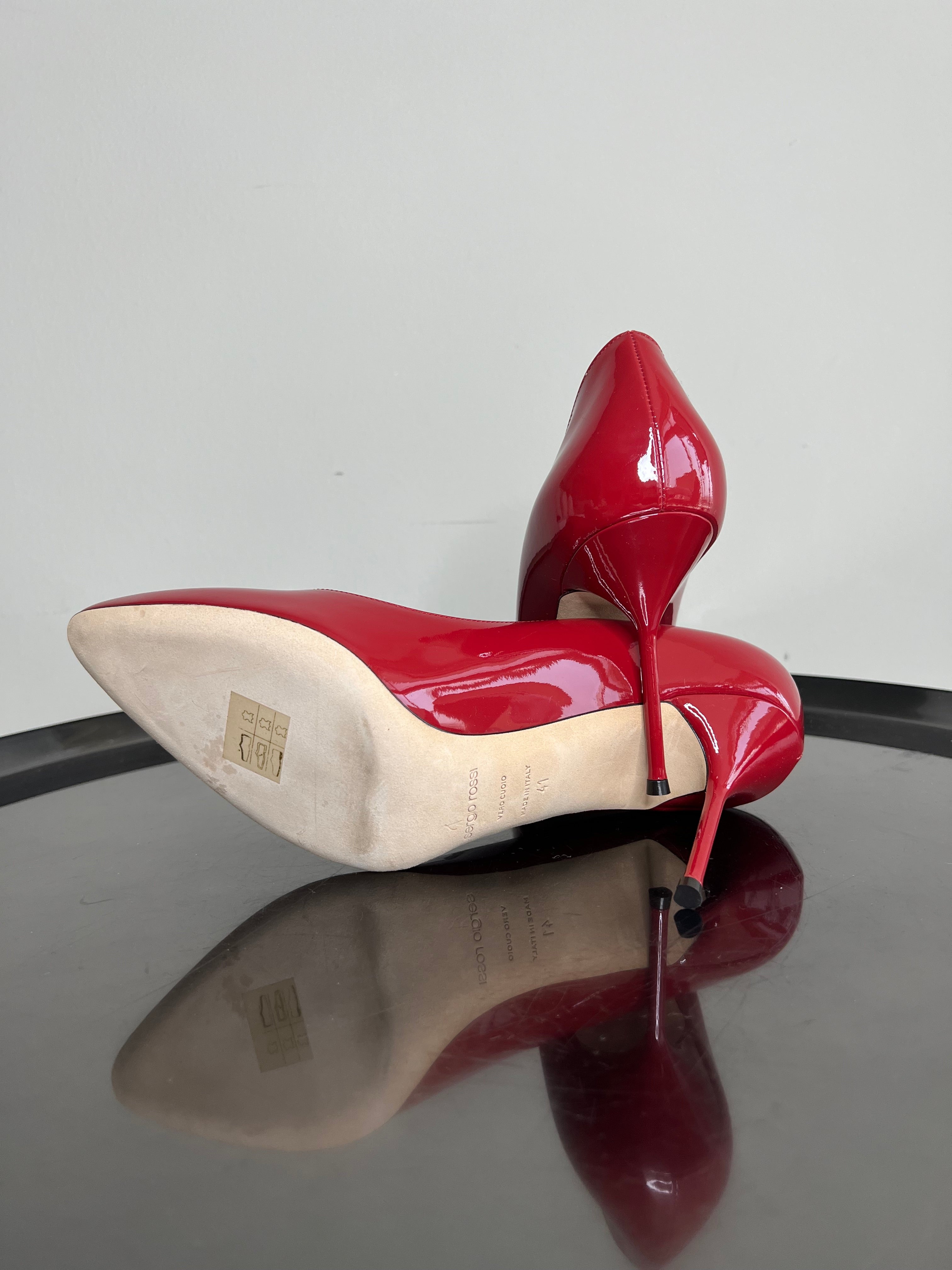 Red Patent Leather Pumps - SERGIO ROSSI