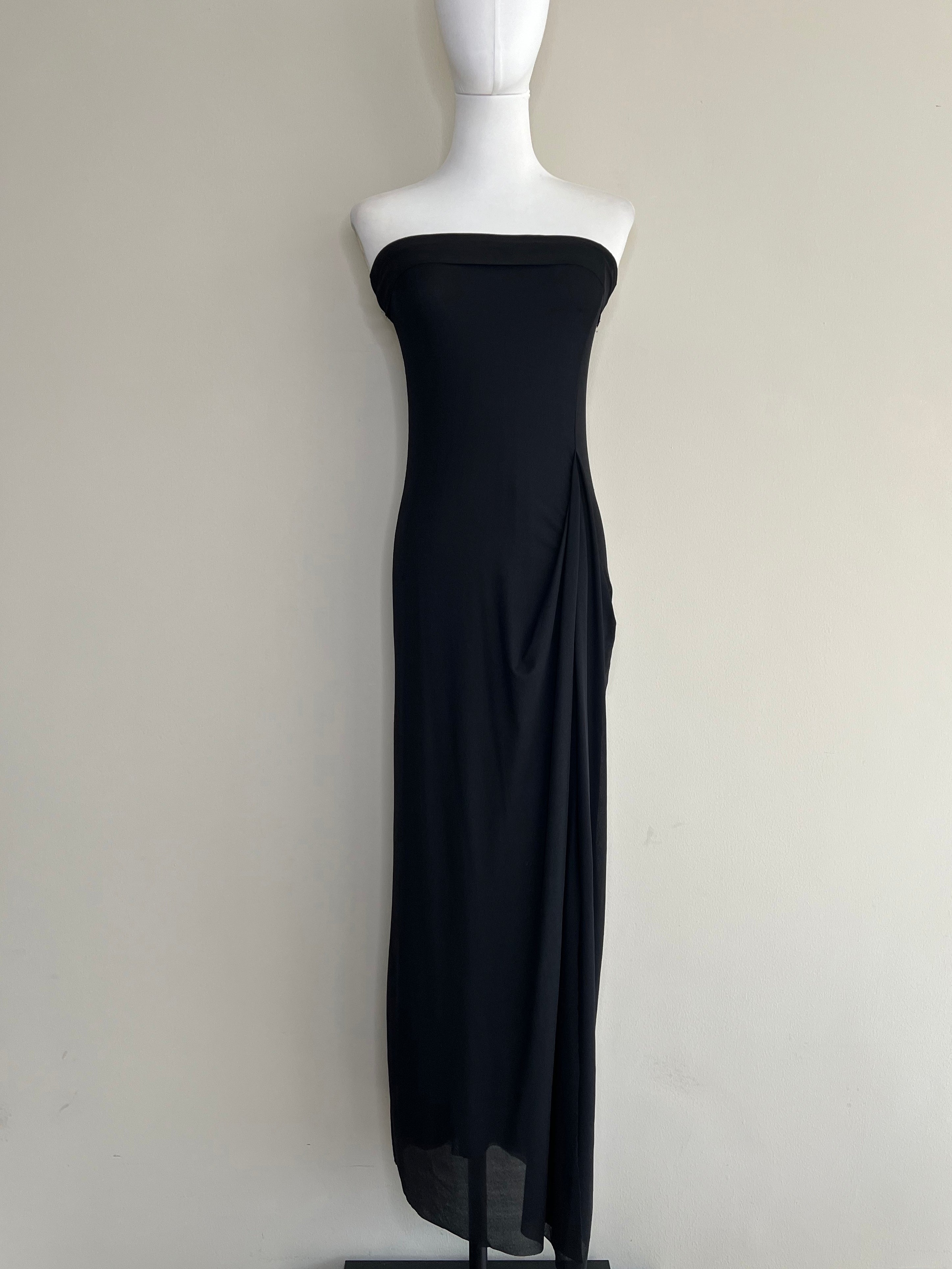 Black Jersey tube slit dress - ZARA