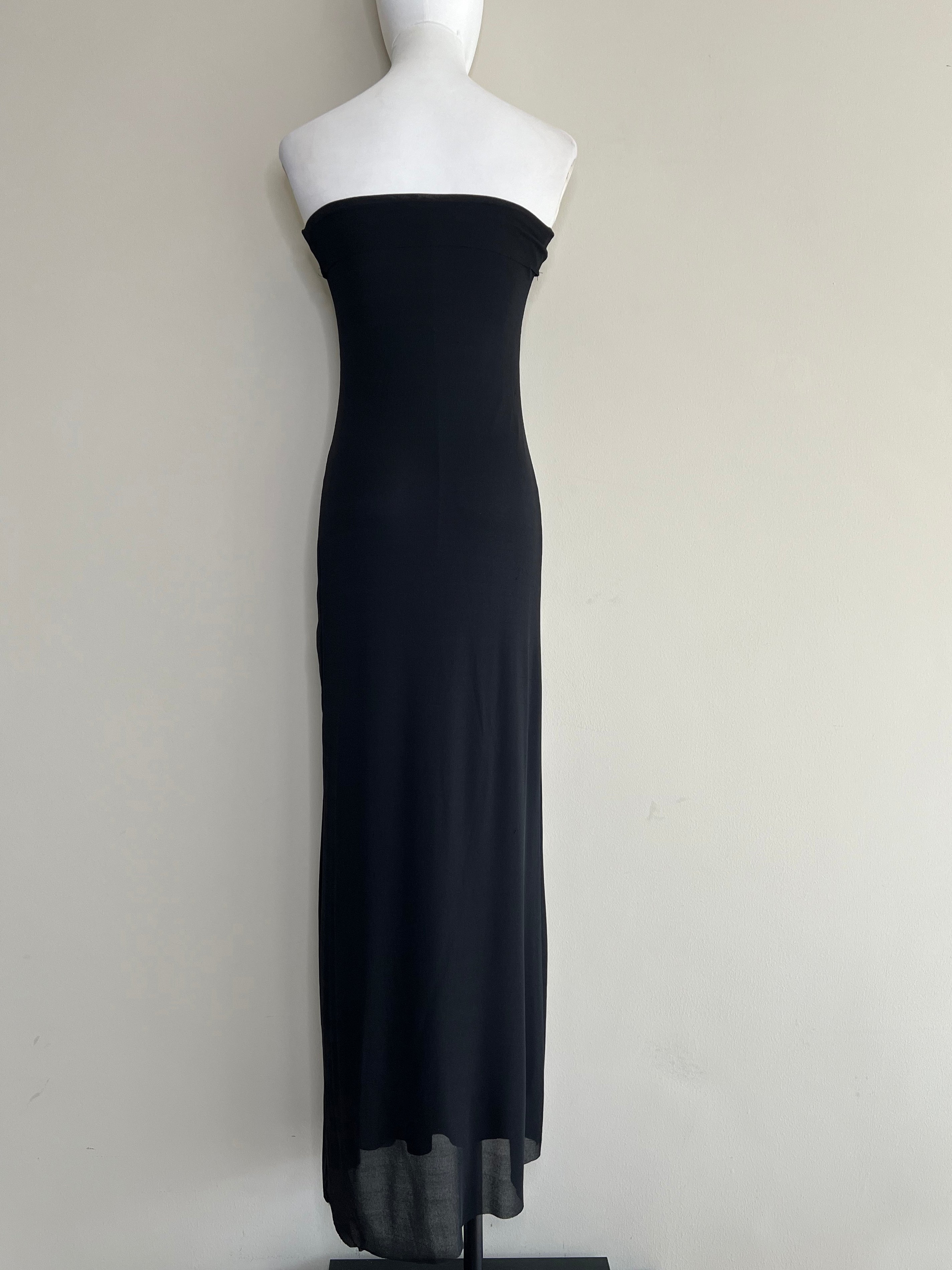 Black Jersey tube slit dress - ZARA