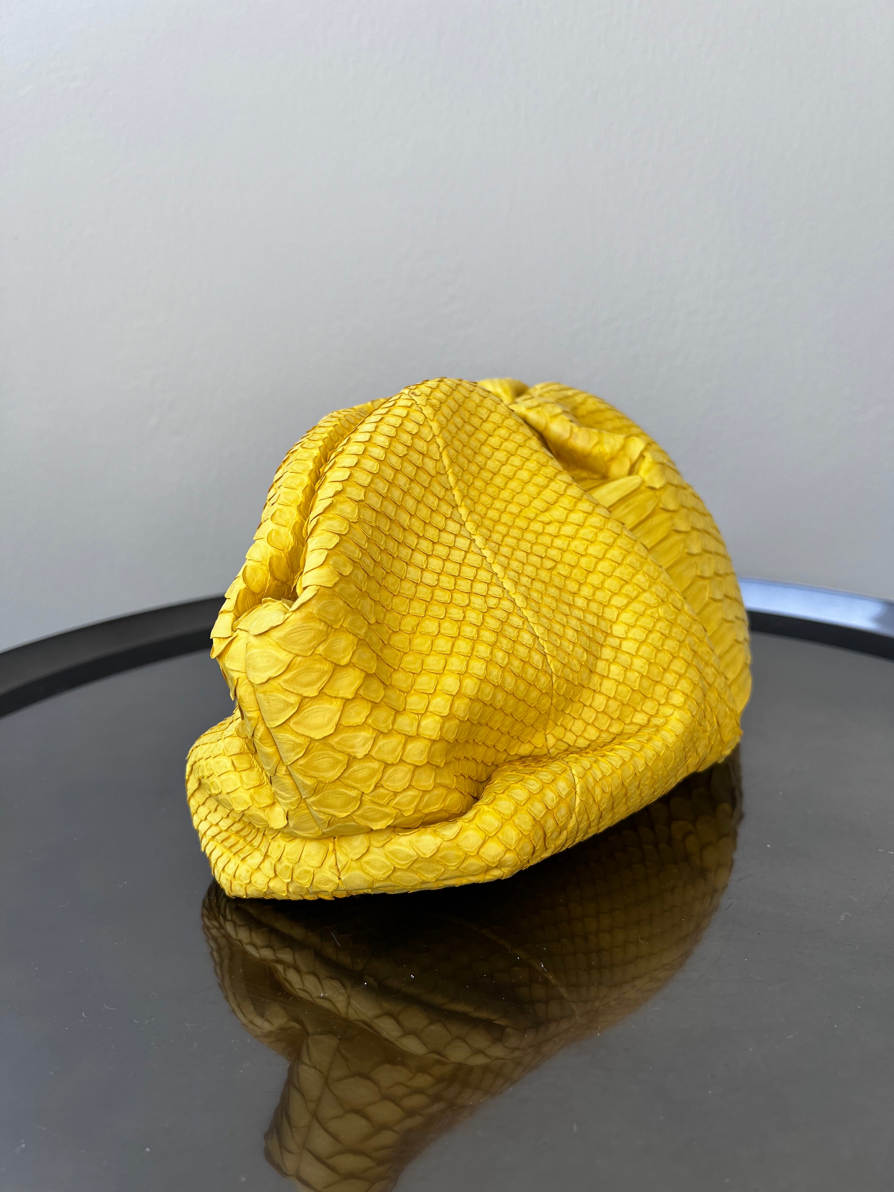 Lemon yellow jodie mini intrecciato rubber pouch - CECILEHOB