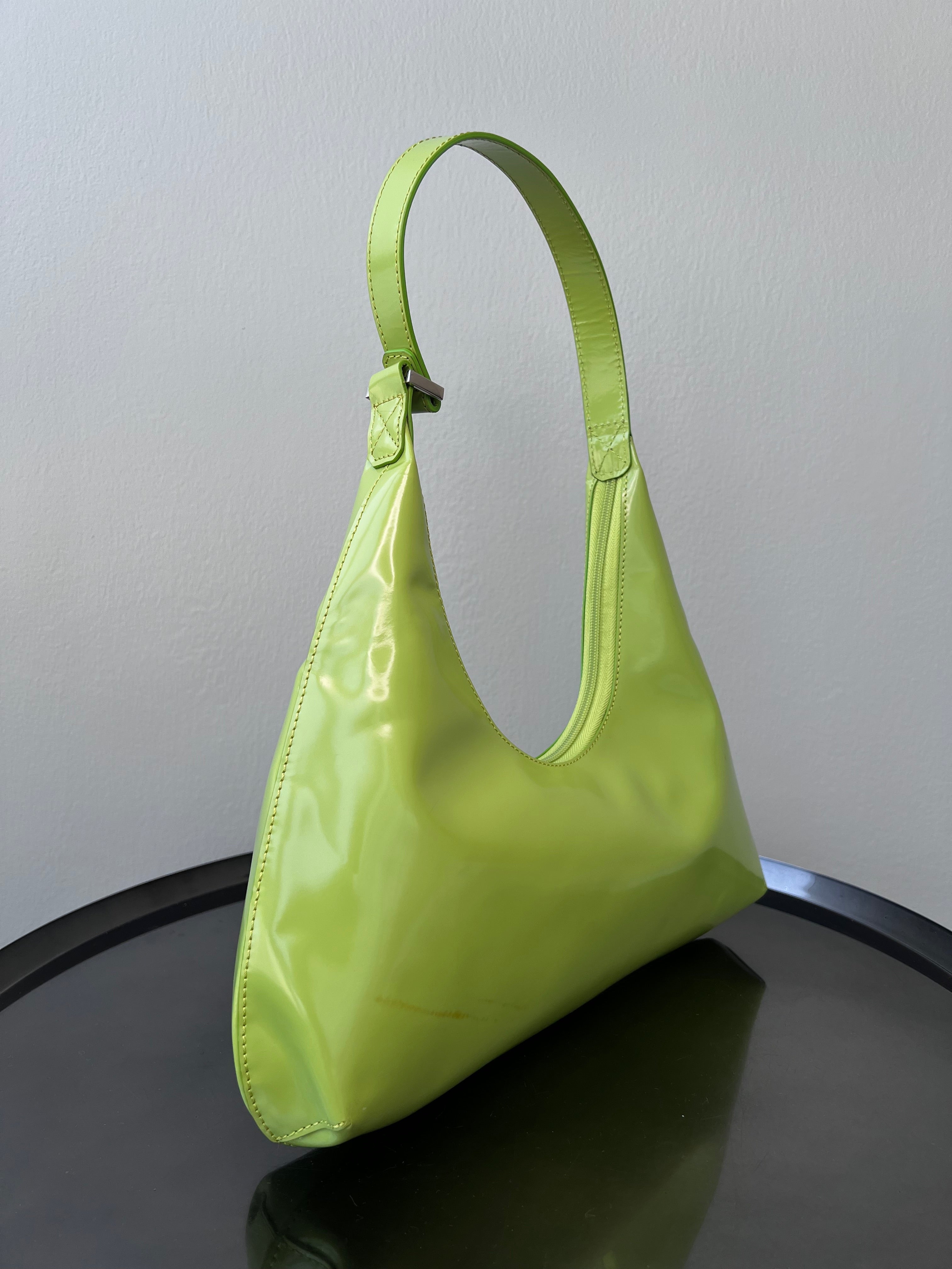 Lime green amber semi patent leather bag BY FAR