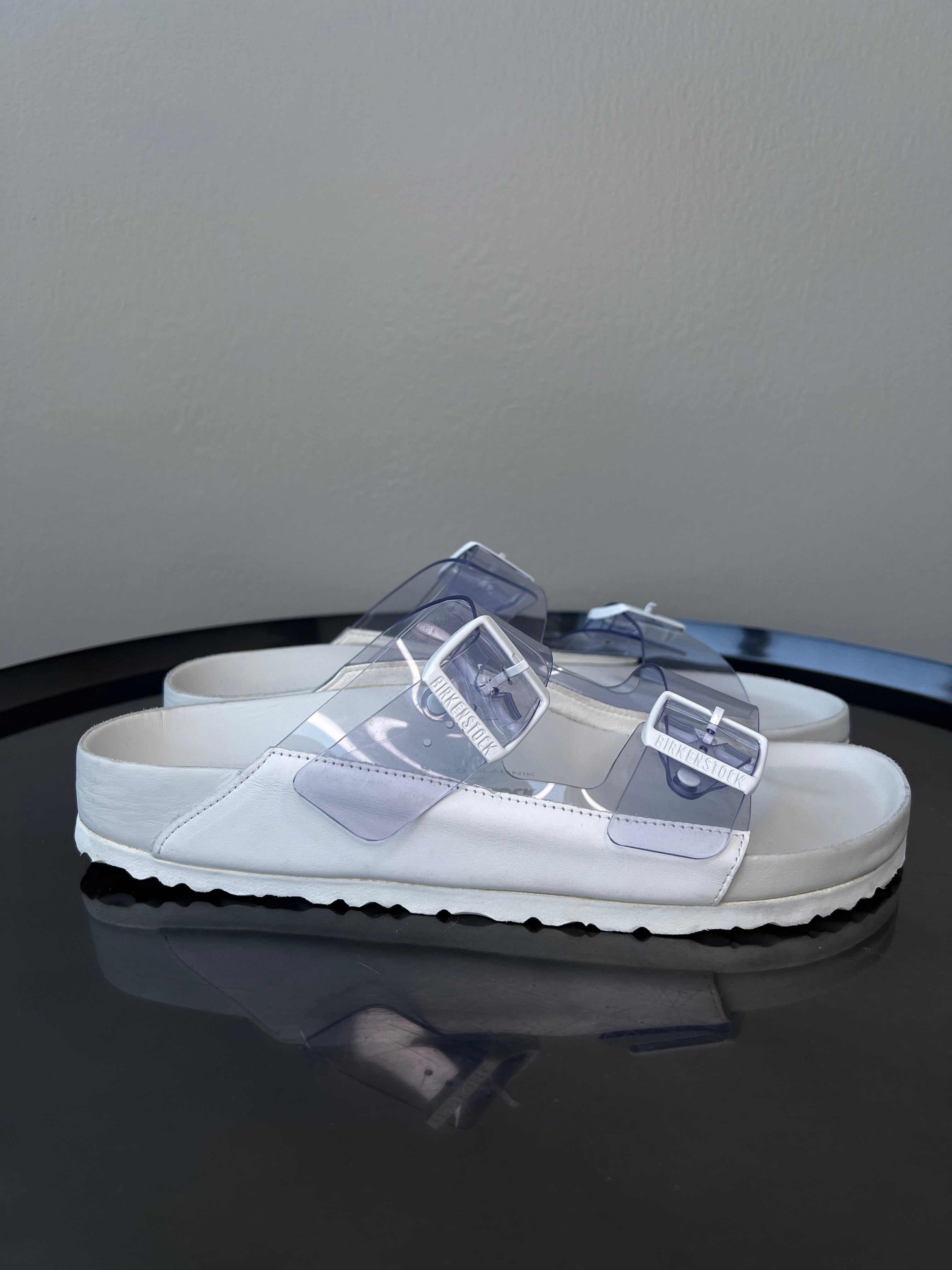Manolo Blahnik Arizona Transparent PVC Flat Sandals - Birkenstock