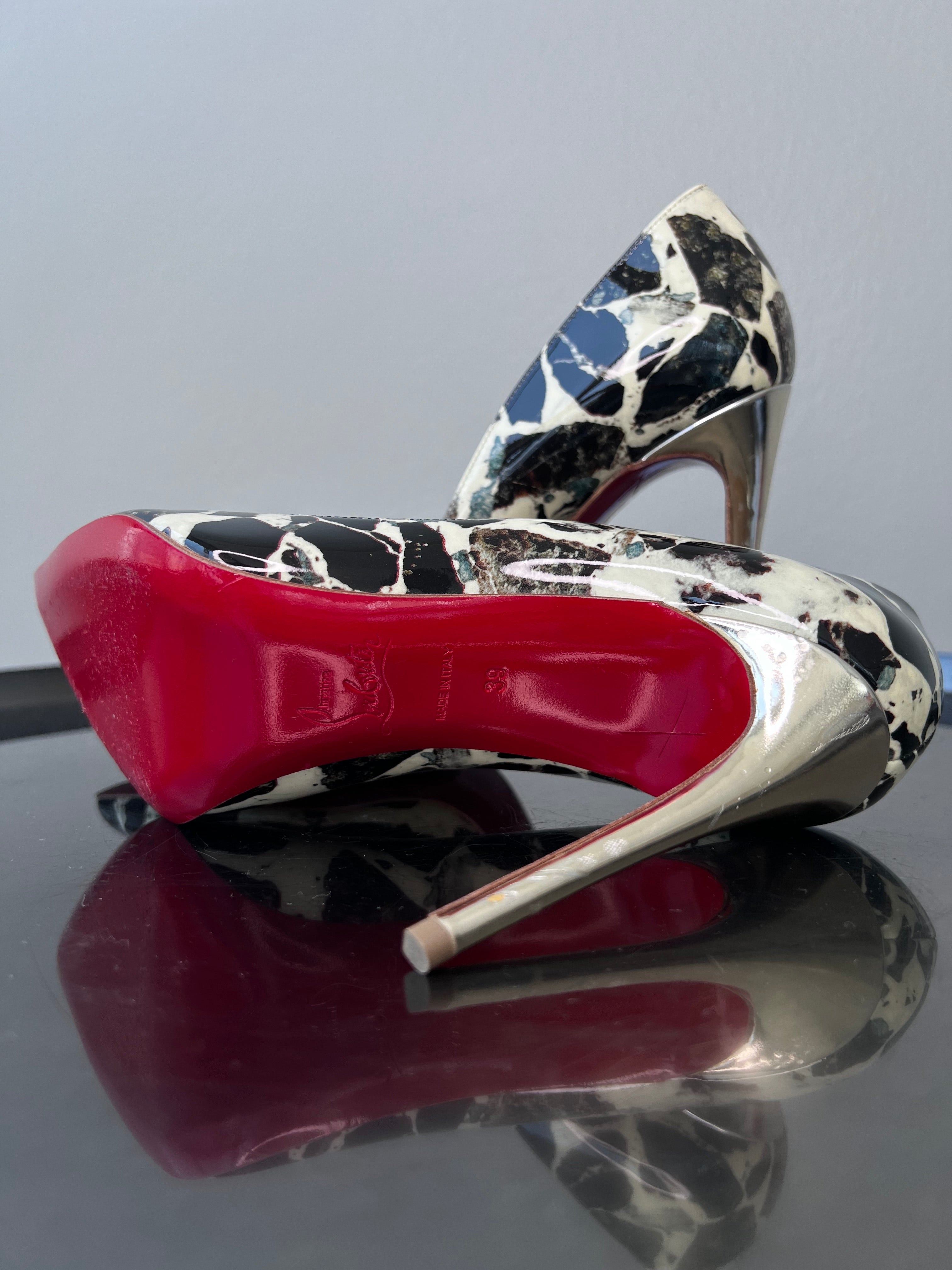 Multicolored stone print pointed toe stiletto heels. - CHRISTIAN LOUBOUTIN