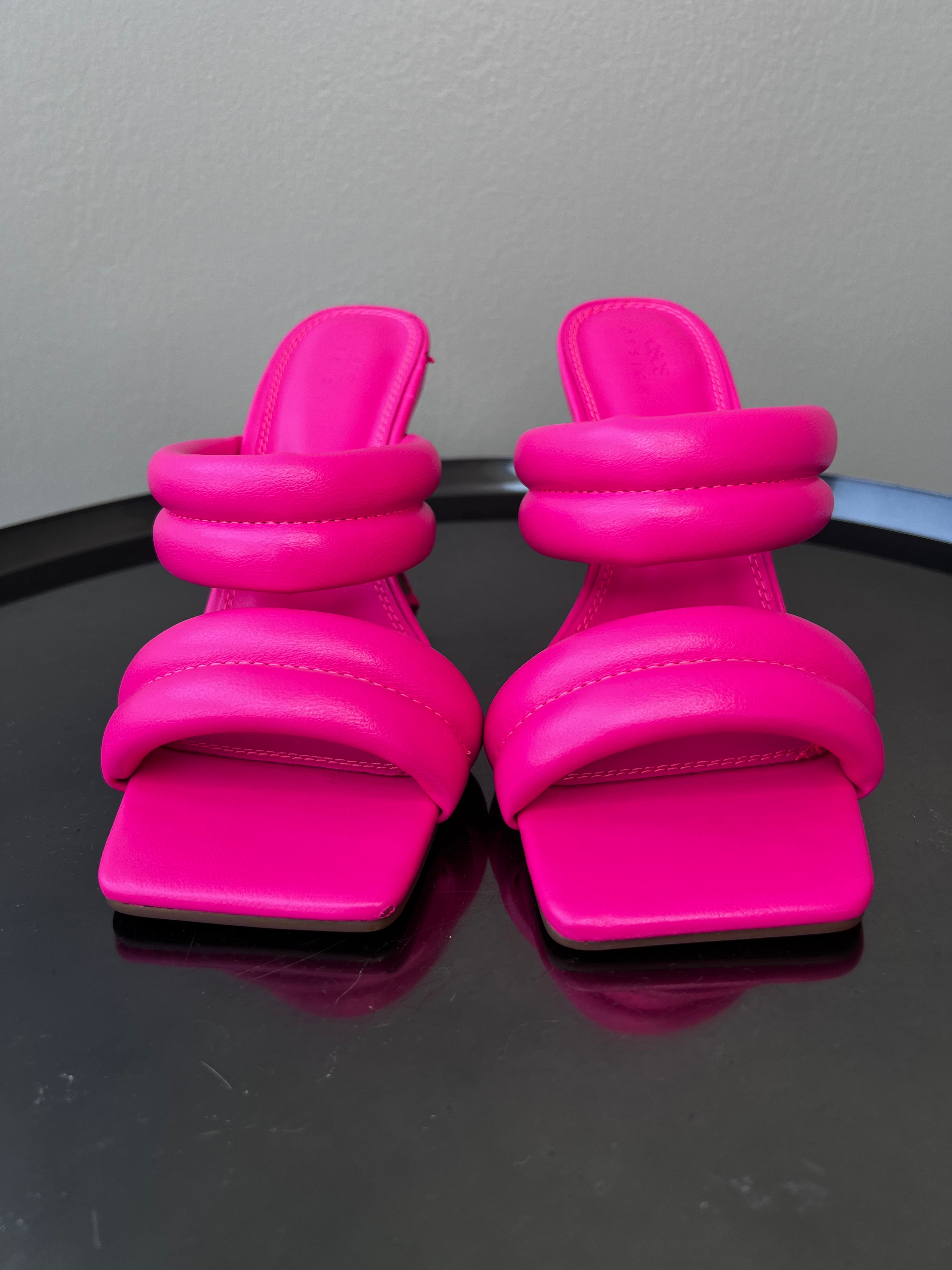 Neon pink spool heels - ASOS DESIGN