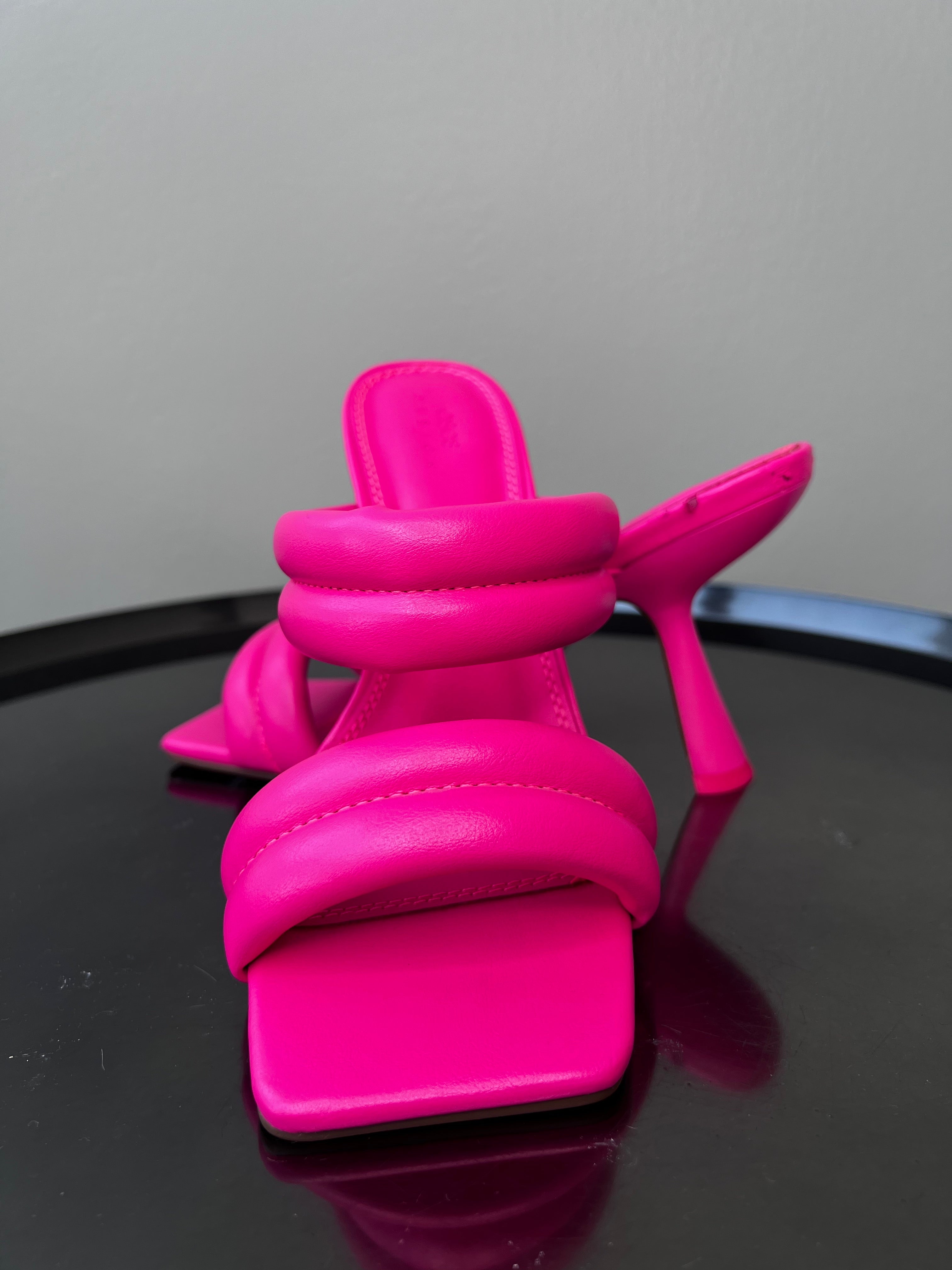 Neon pink spool heels - ASOS DESIGN