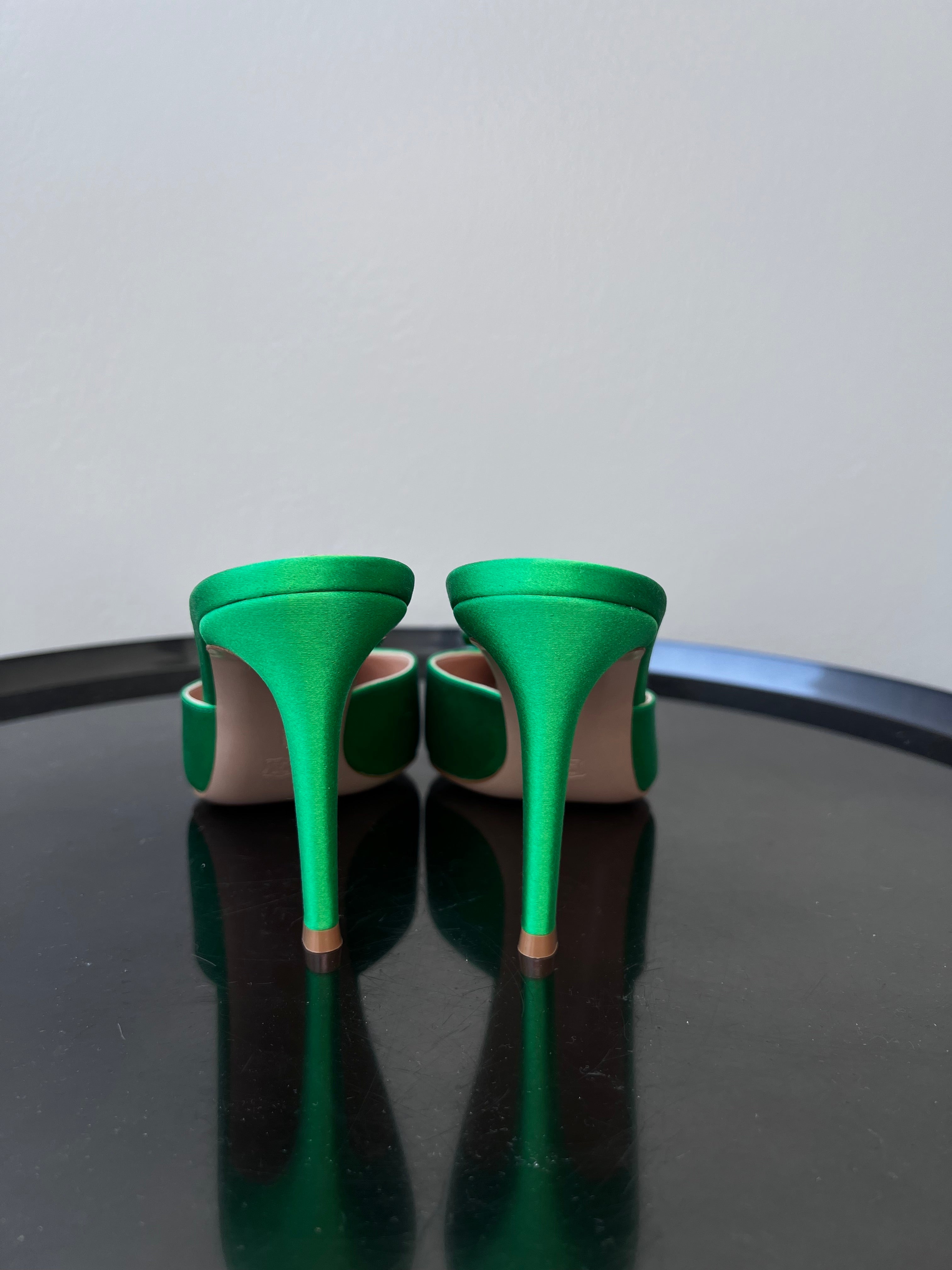 BRAND NEW ! Jaipur Mule 85 Raso Green heels - Gianvito Rossi
