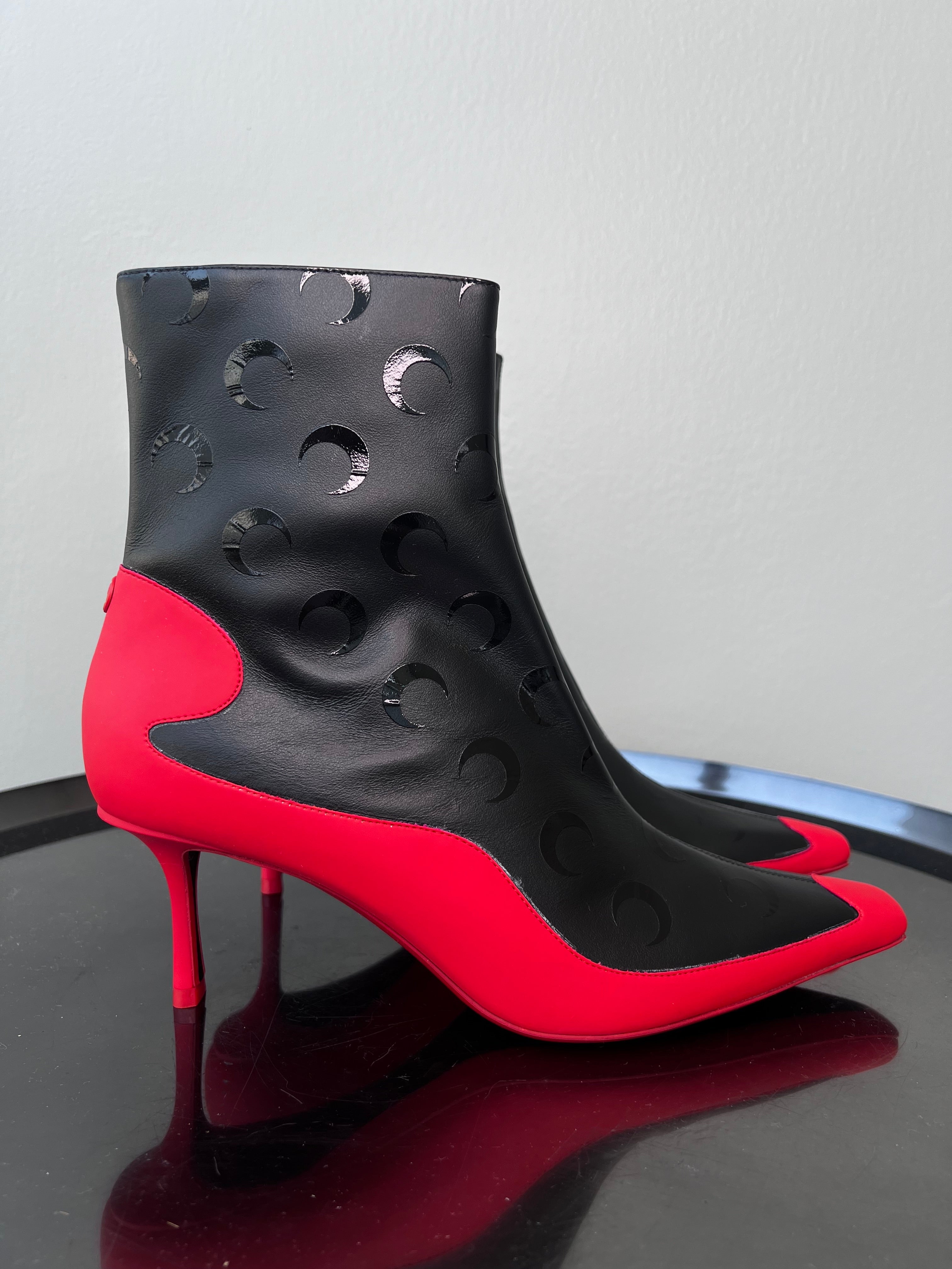Black & red Marine Serre leather ankle boots - JIMMY CHOO