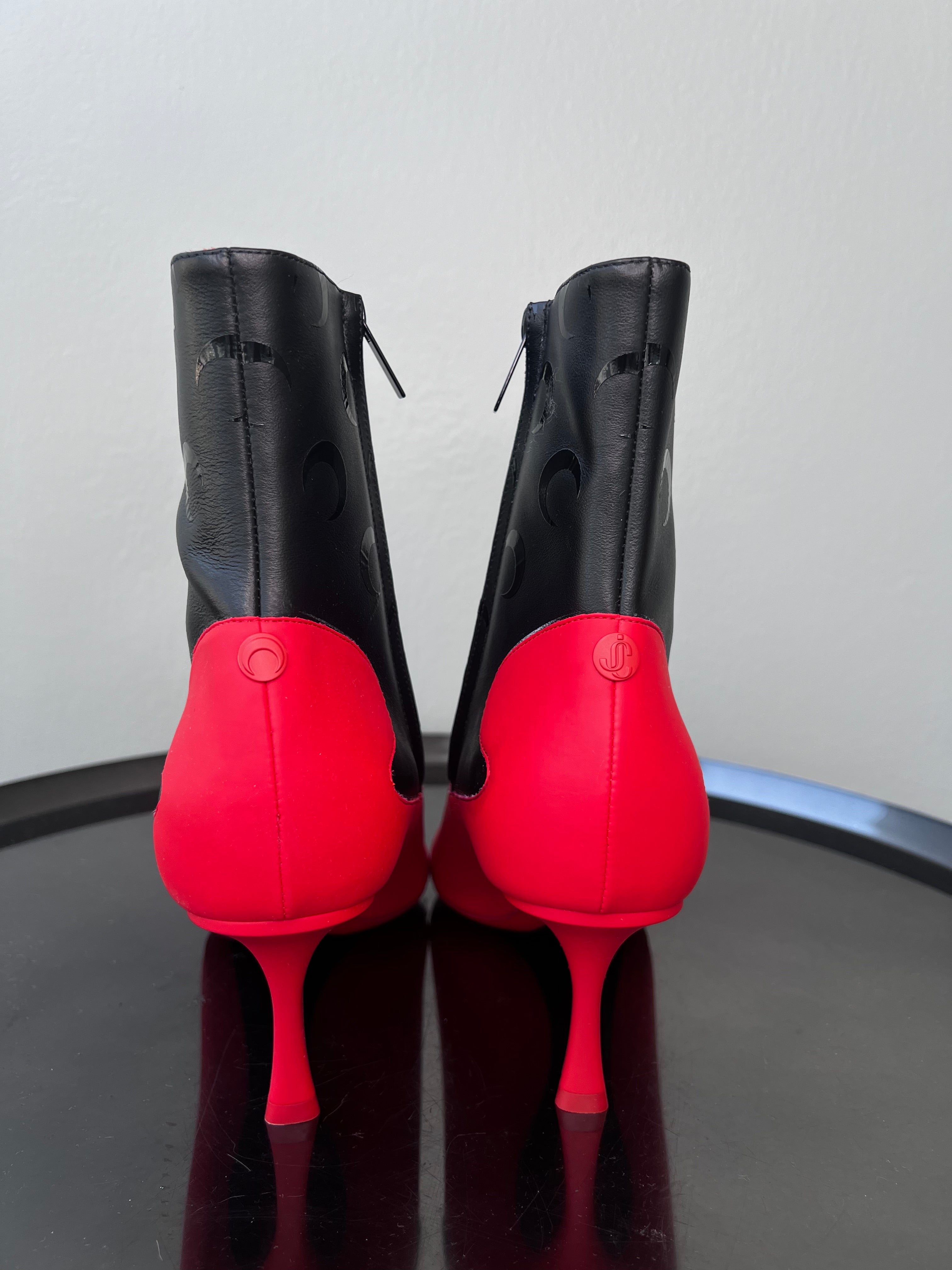 Black & red Marine Serre leather ankle boots - JIMMY CHOO