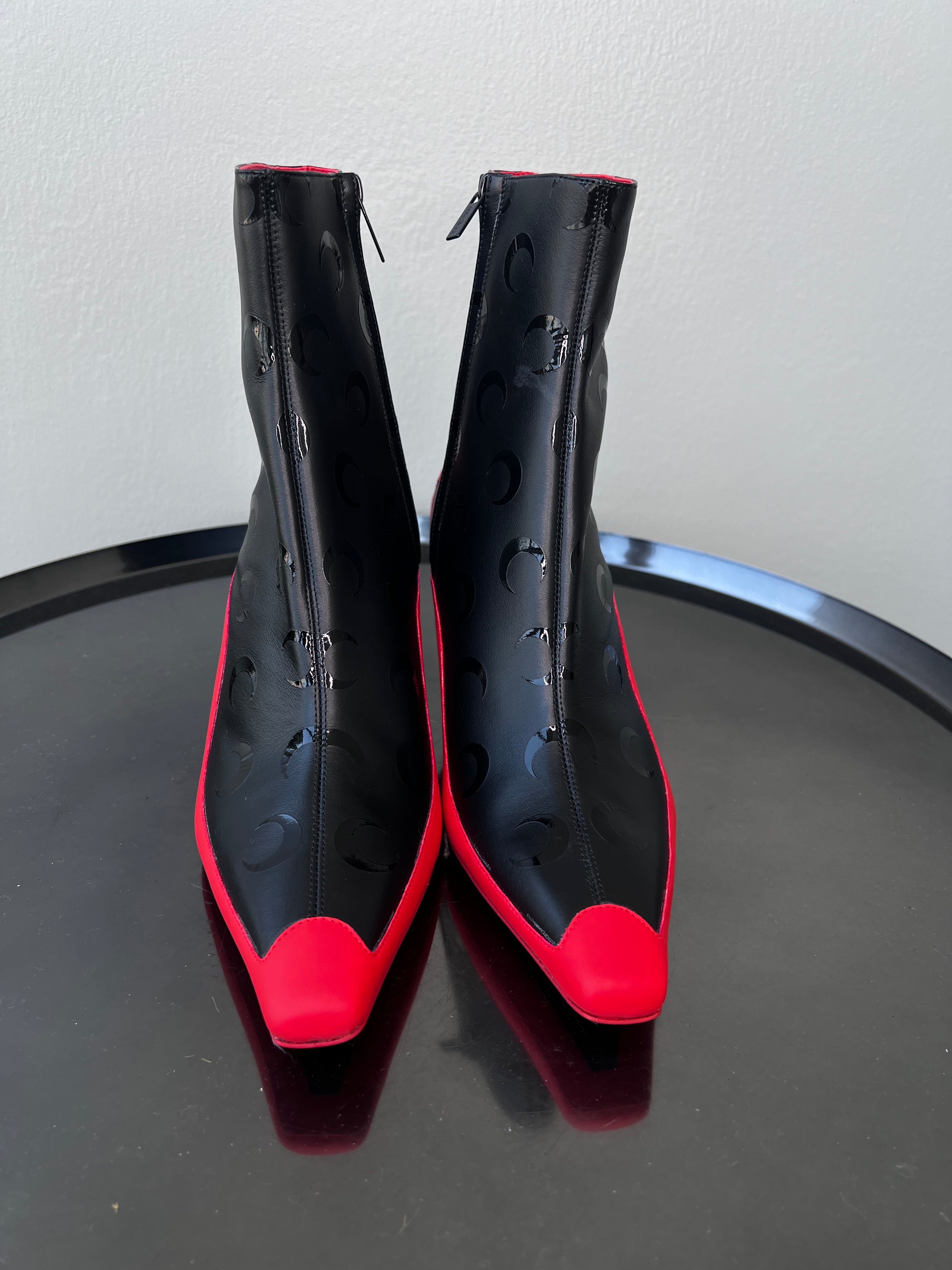 Black & red Marine Serre leather ankle boots - JIMMY CHOO