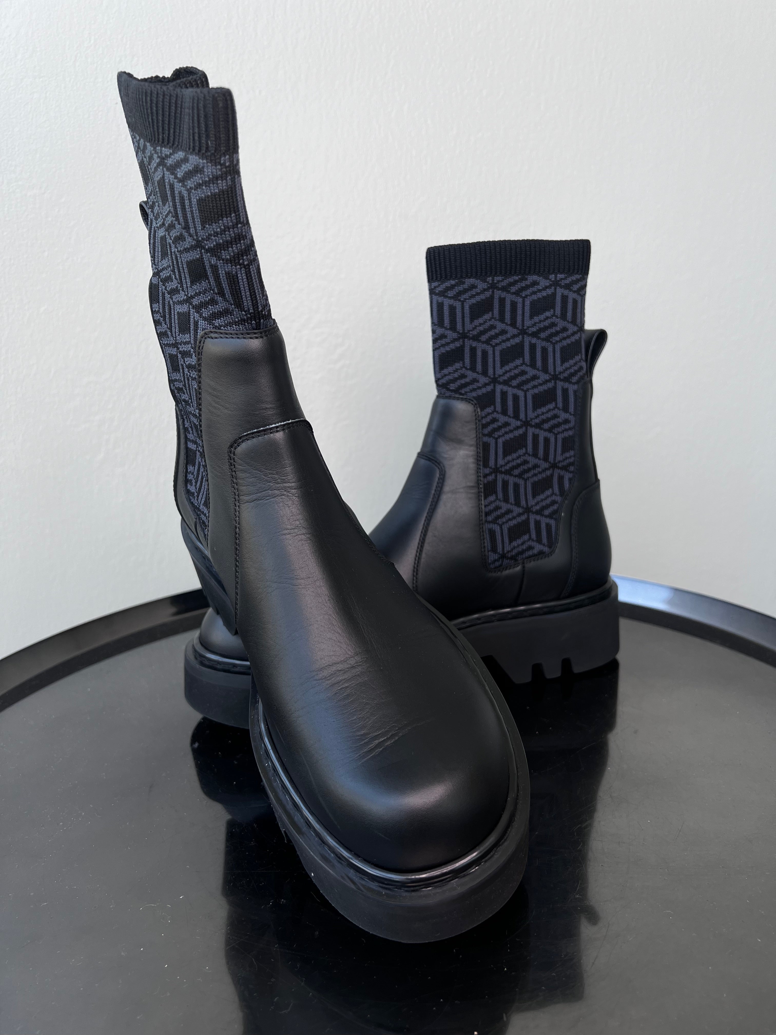 BRAND NEW! Black Knitted Ankle Boots - MCM