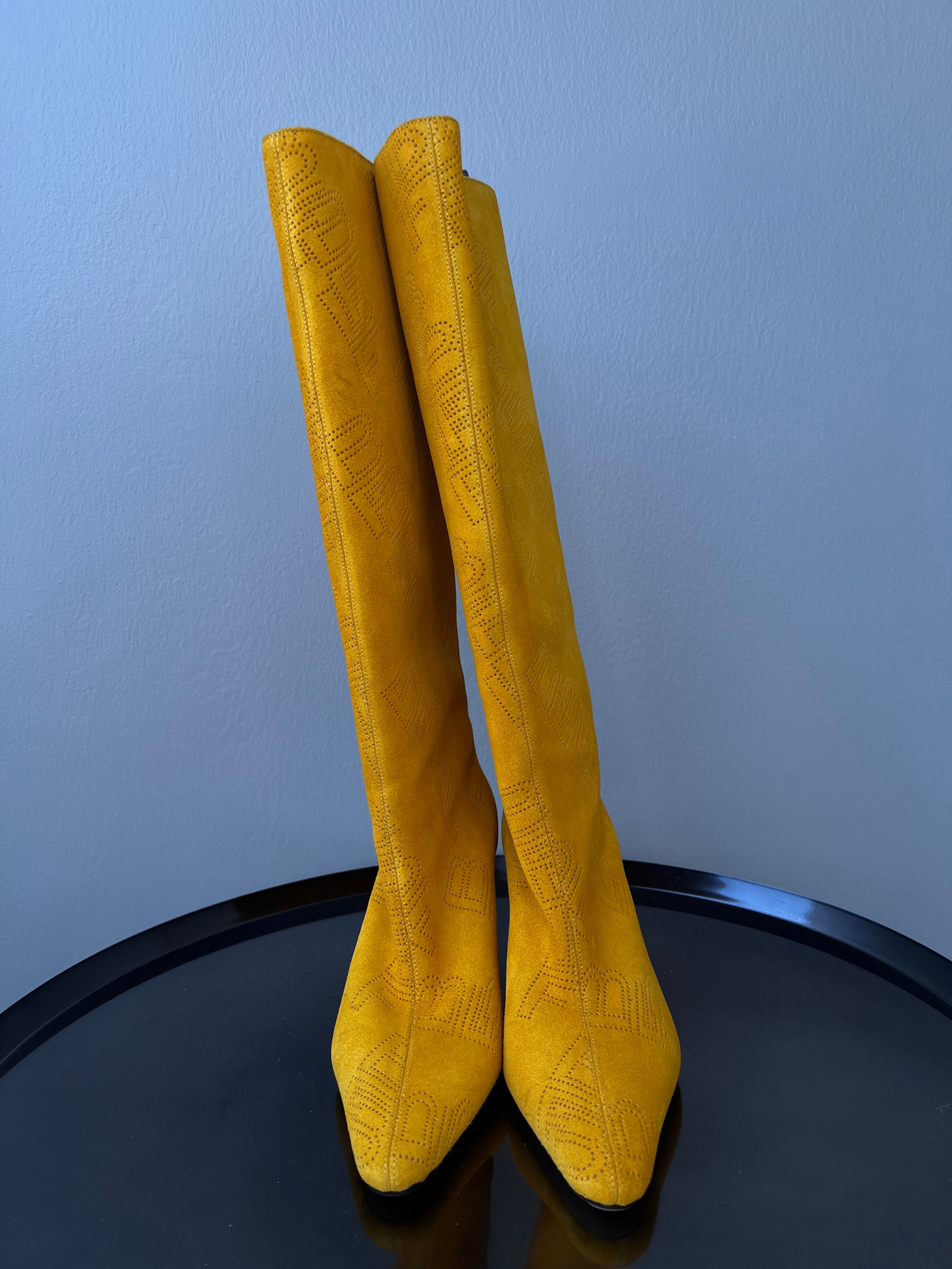 Mustard yellow 2024 knee high boots