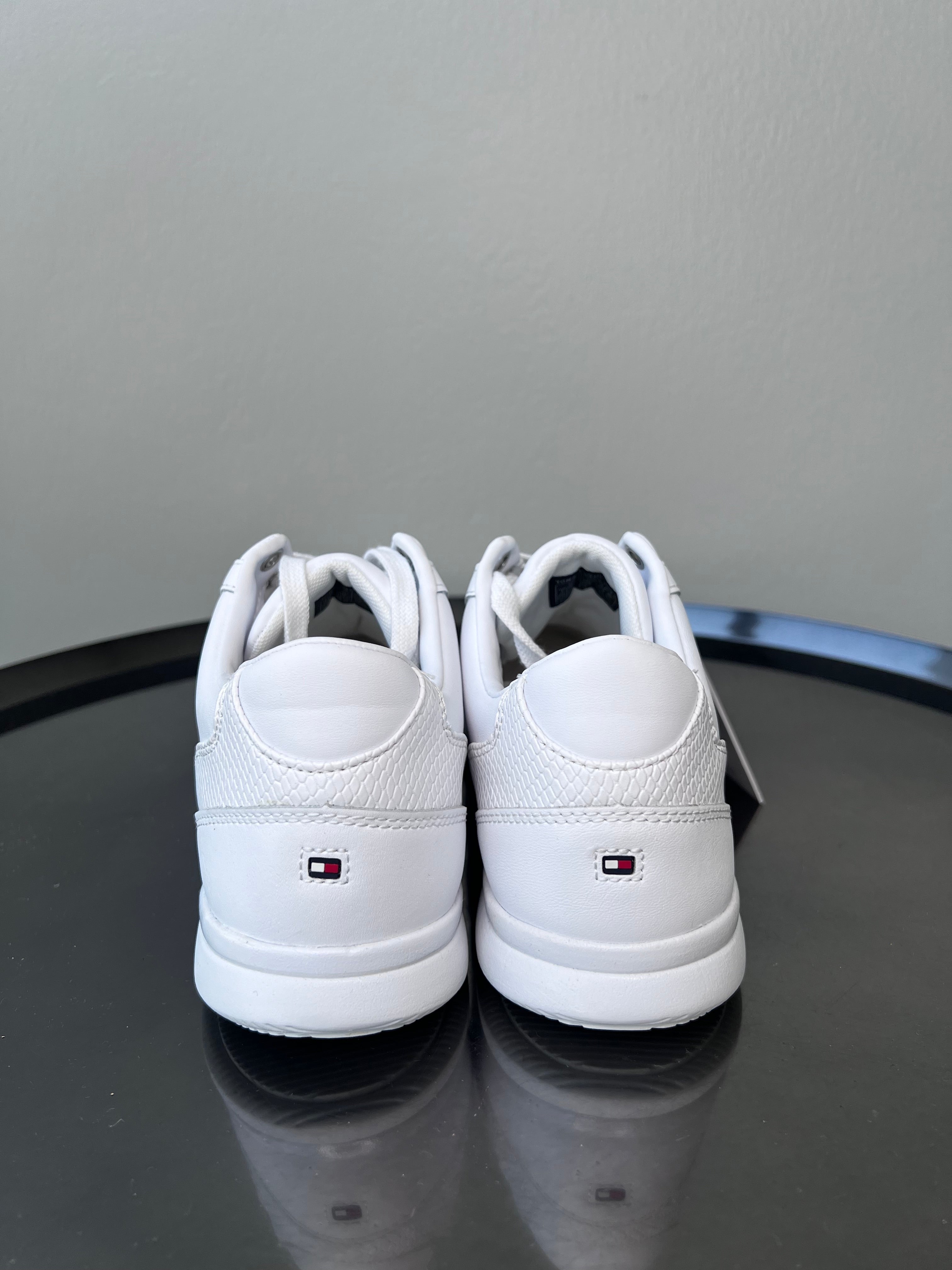 White logo printed cupsole low top sneaker - TOMMY HILFIGER