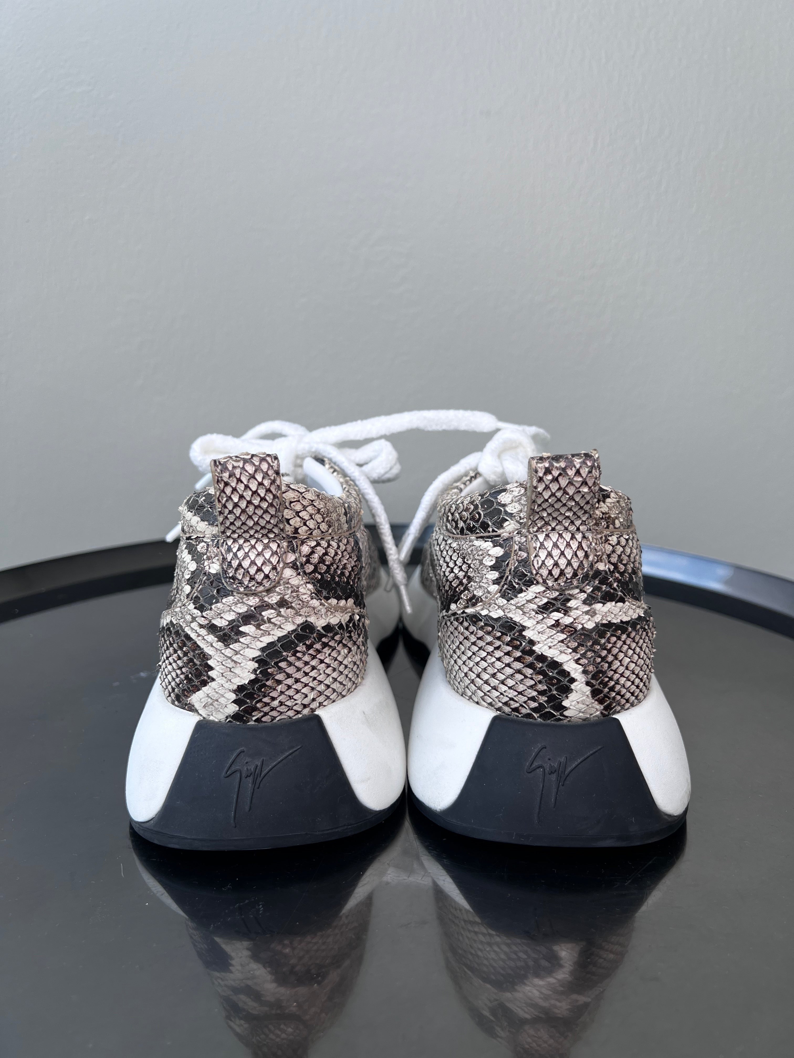Snakeskin-embossed leather sneakers - GIUSEPPE ZANOTTI