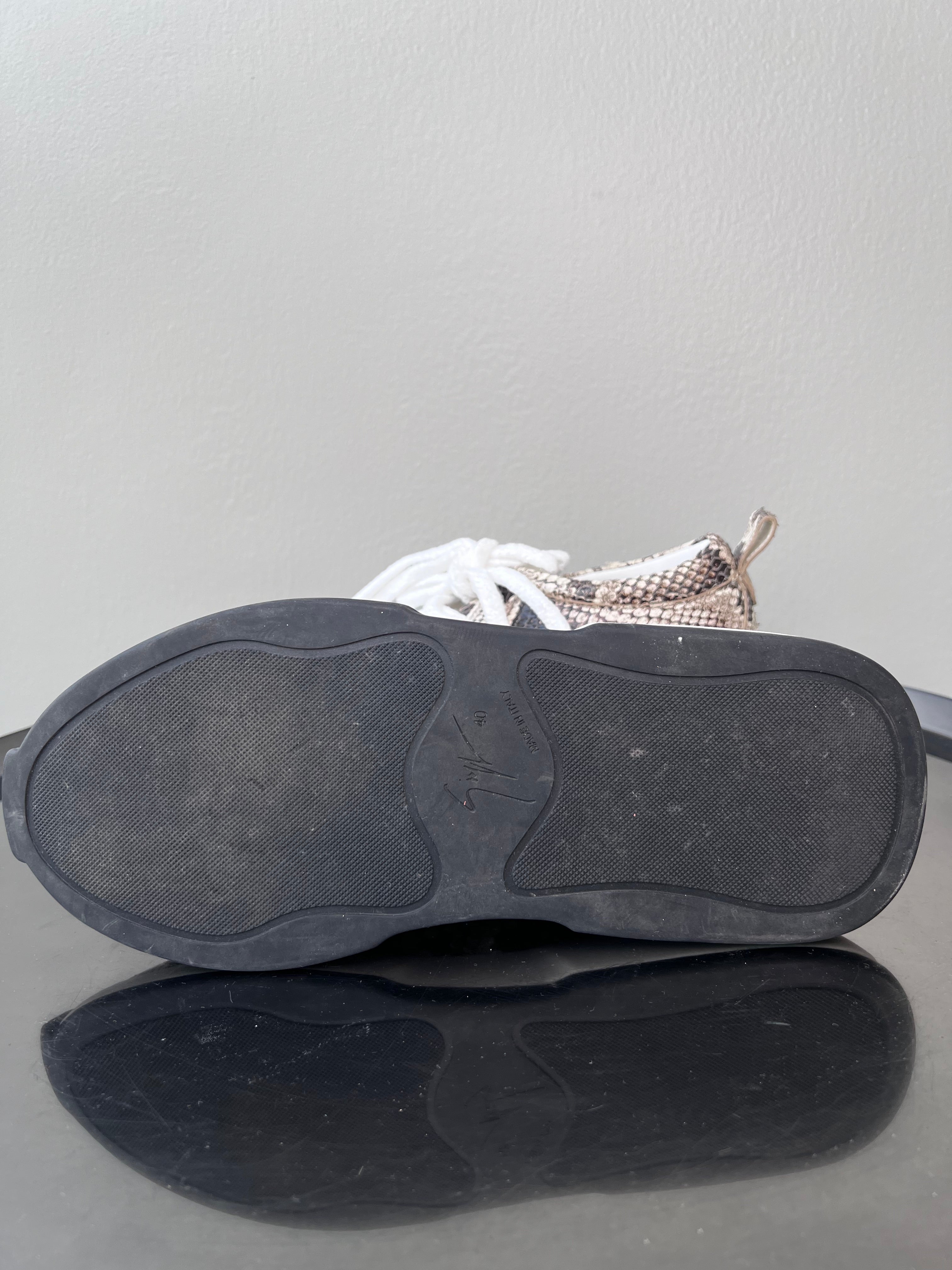Snakeskin-embossed leather sneakers - GIUSEPPE ZANOTTI