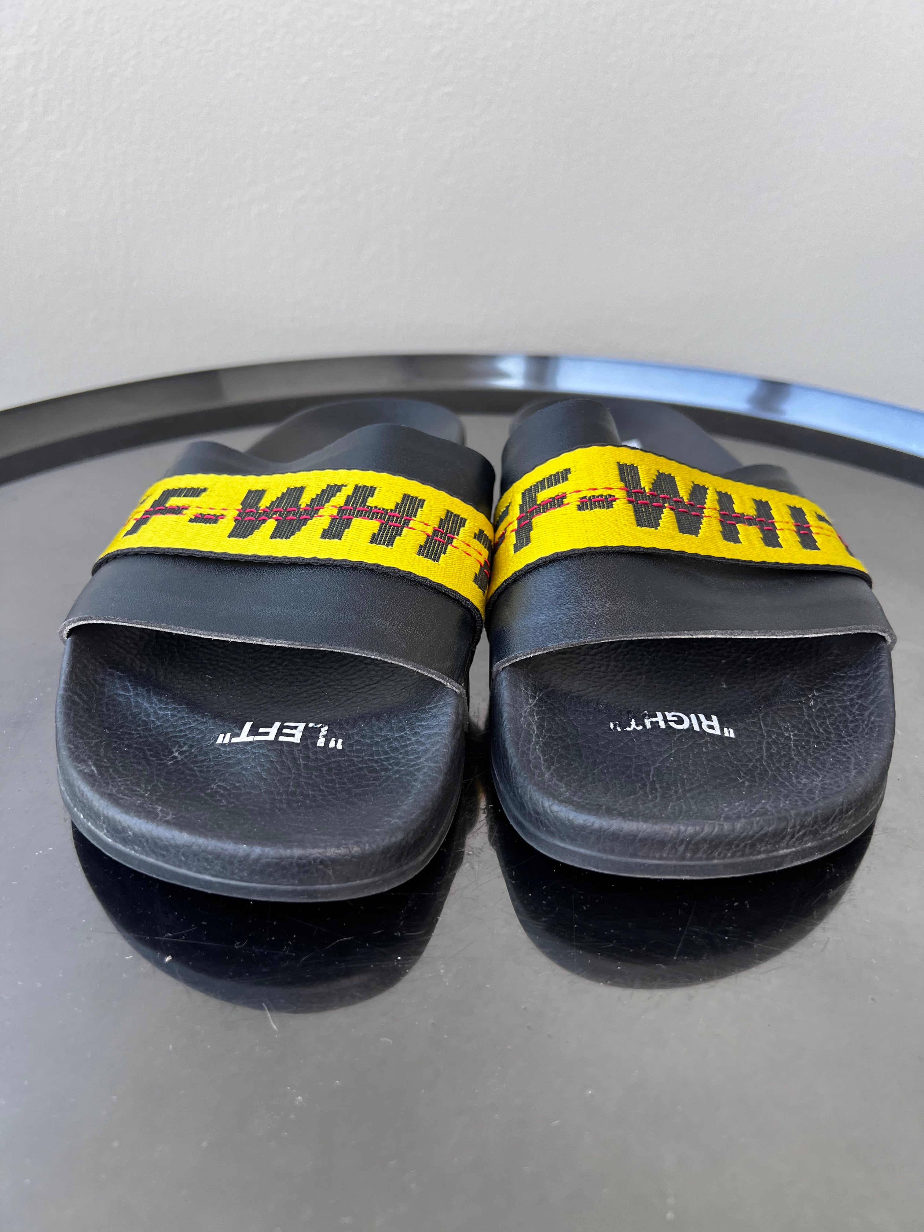 Off white slides online yellow