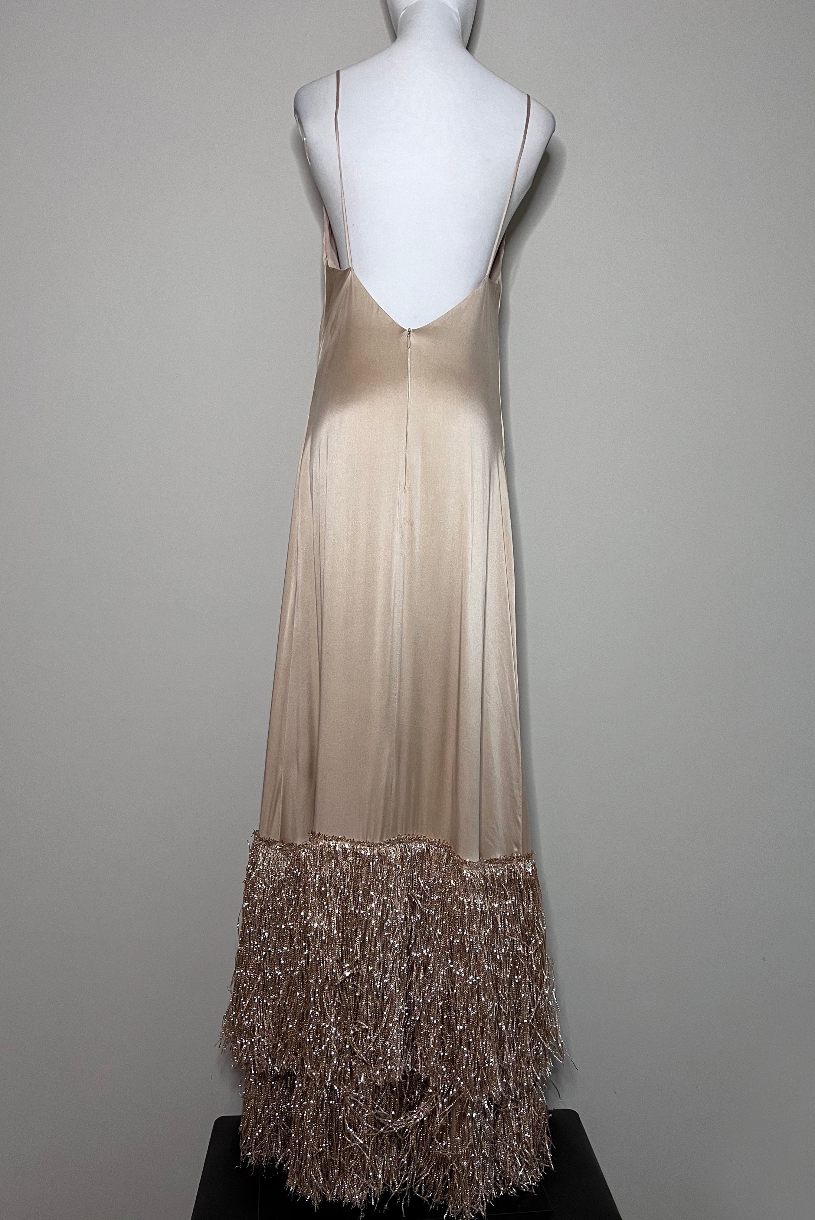 Golden Elegant embelished backless dress - SANDRA MANSOUR