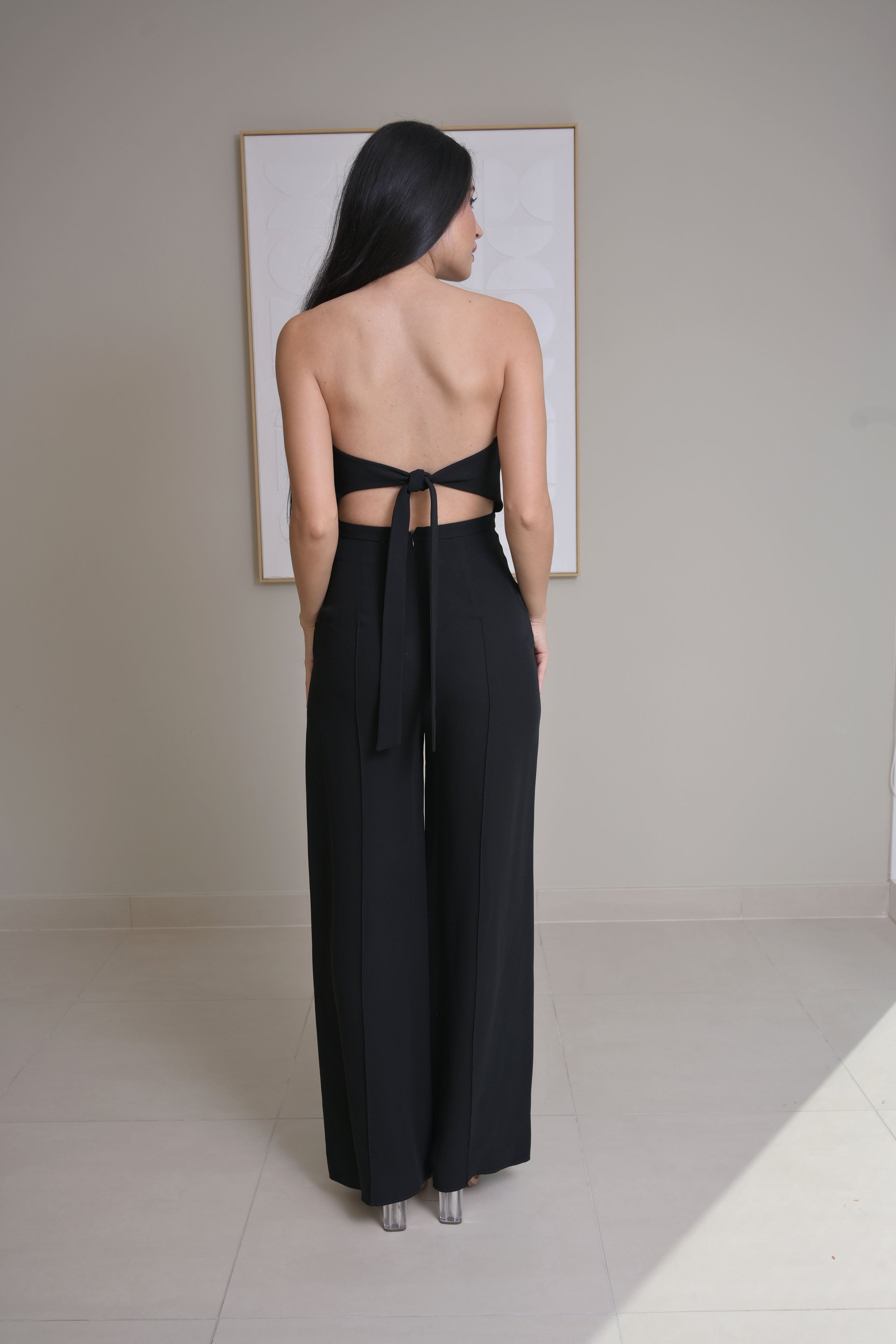 Black AMI paris strapless straight leg jumpsuit - VALENTINO