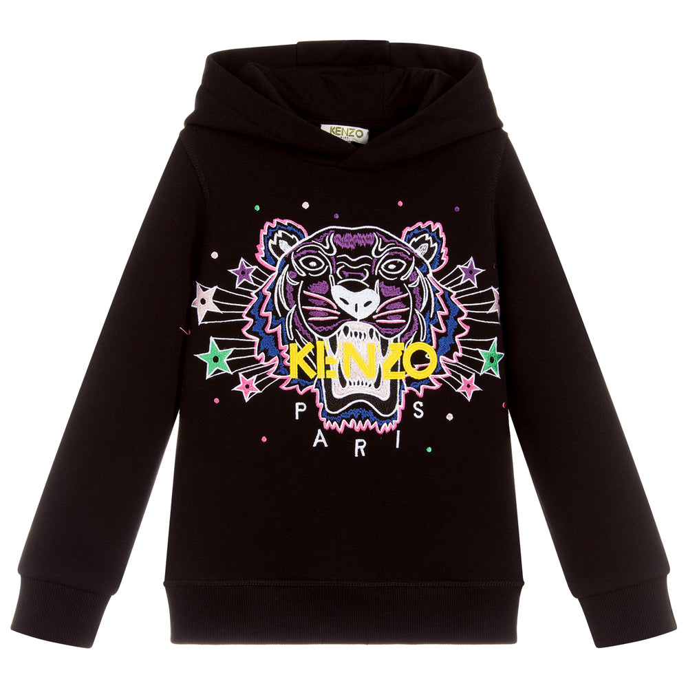 Black kids sweater with unique purple logo design - KENZO