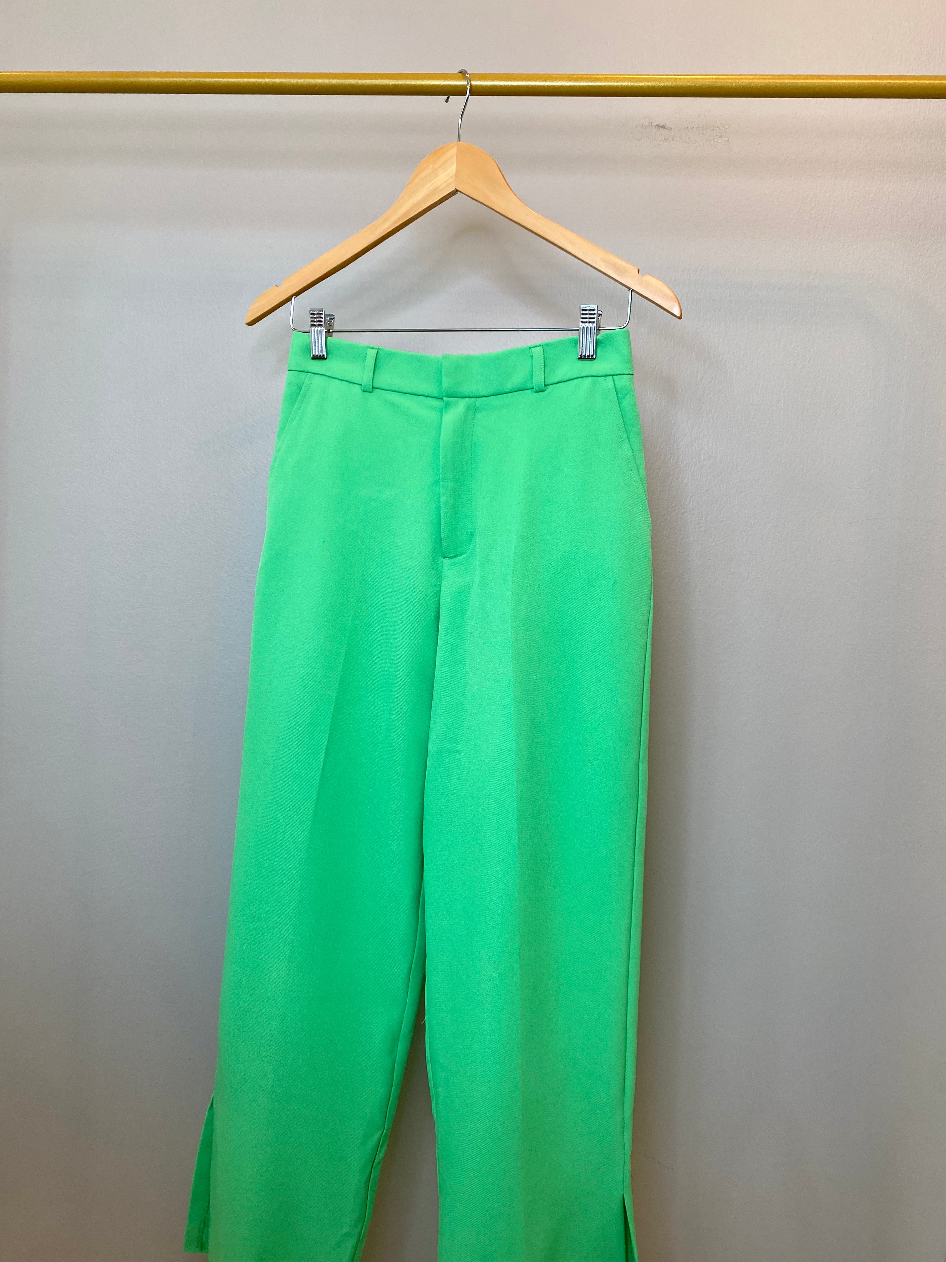 BRAND NEW!Lime green unique wide leg dress pants - THEGIVINGMOVEMENT