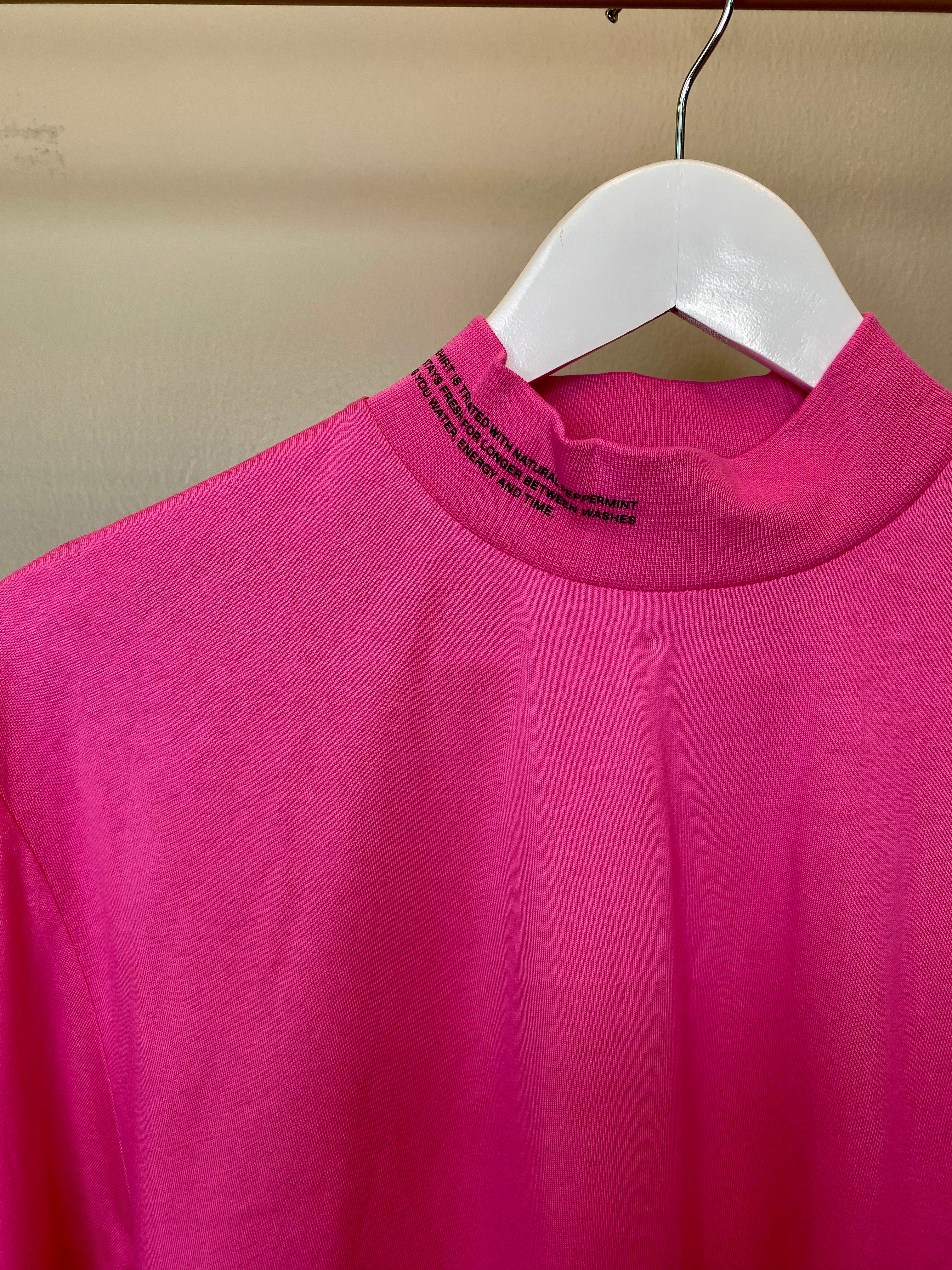 Pink plain turtle-neck longsleeve shirt - PANGAIA
