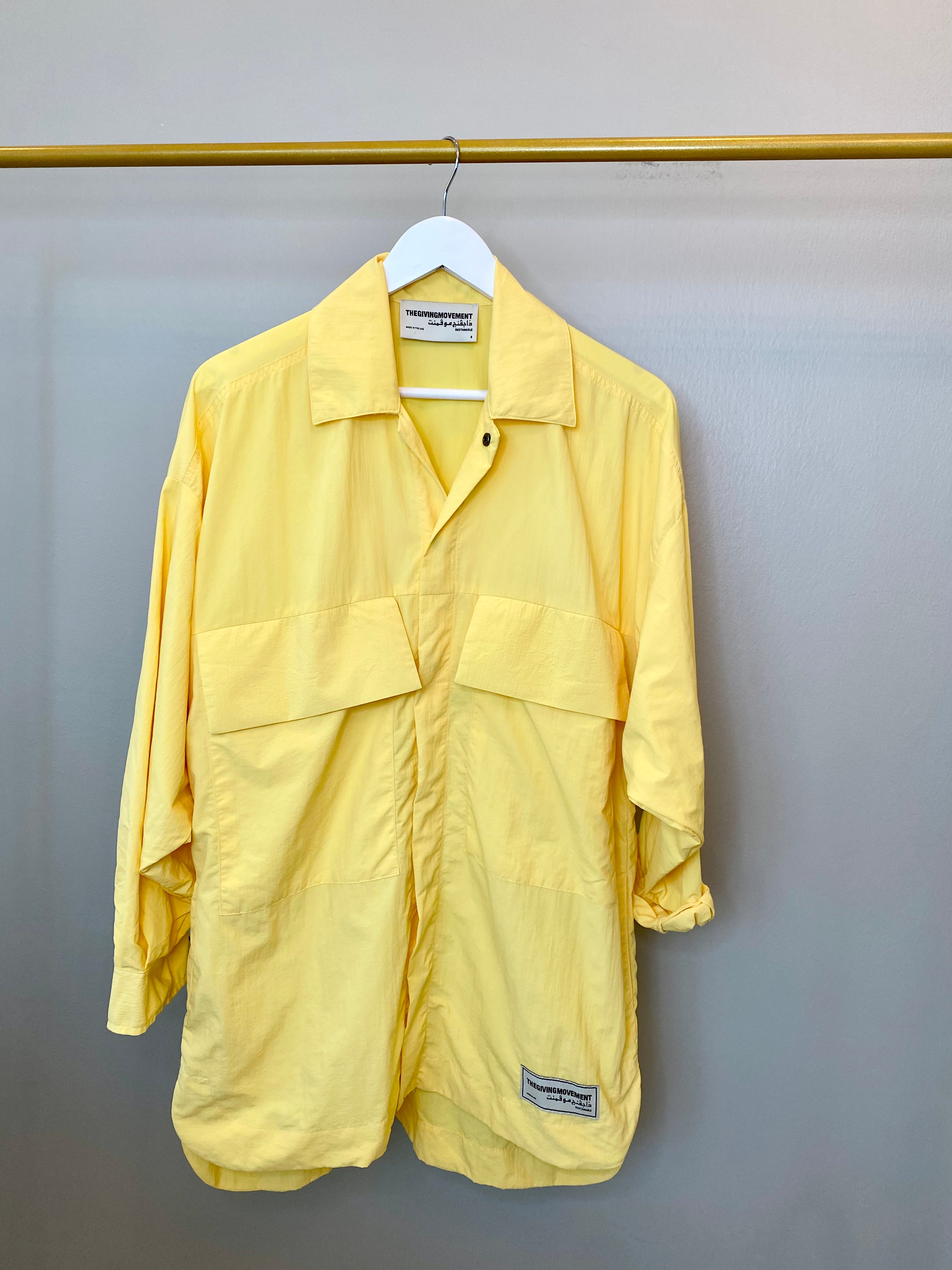 Bright yellow oversized raincoat style flannel - THEGIVINGMOVEMENT