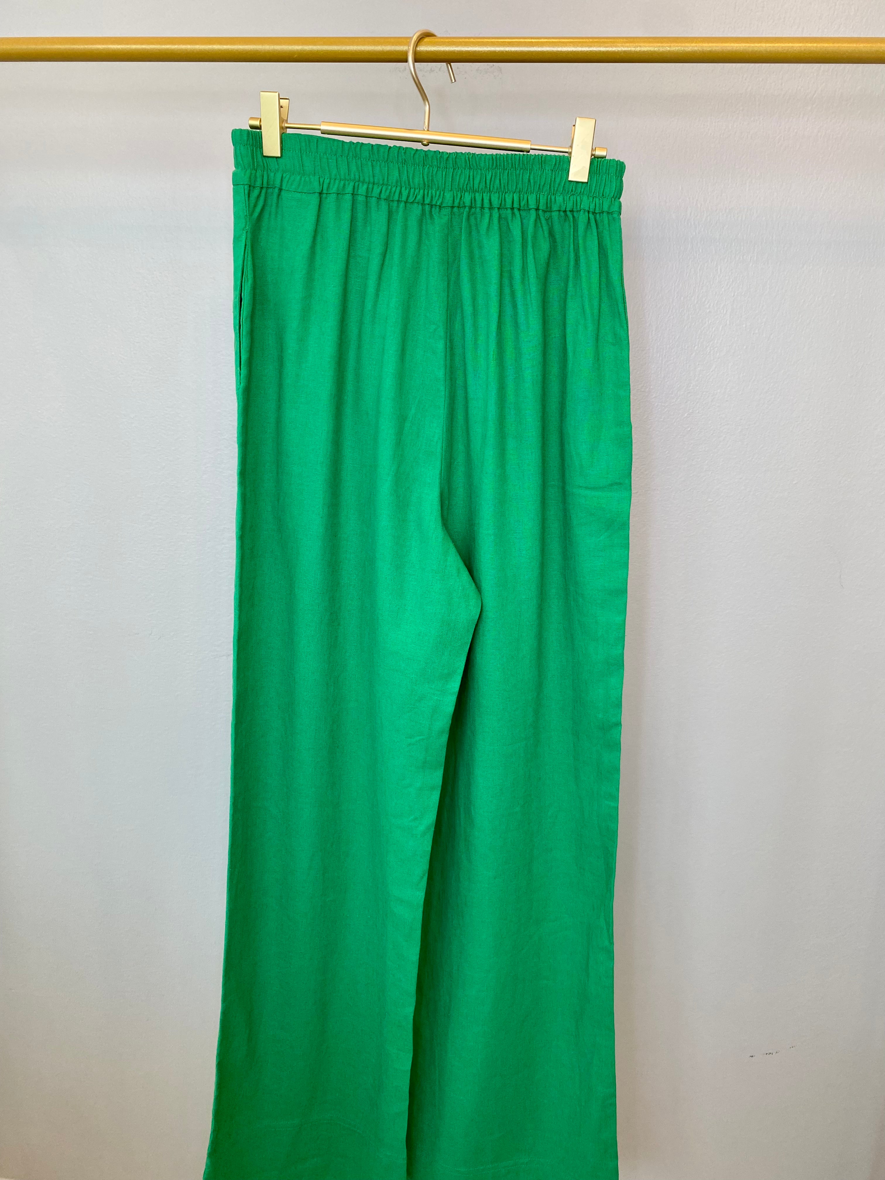 Dark green flowy dress pants - ZARA