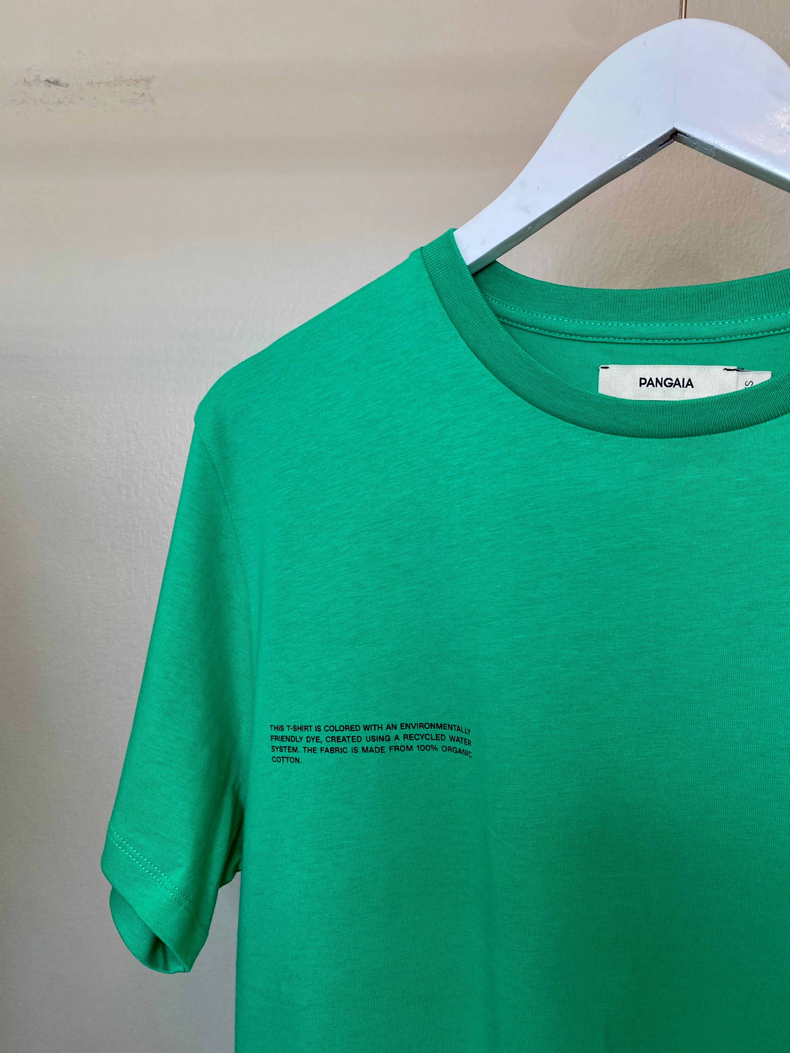 Dark green plain short sleeve T-shirt - PANGAIA